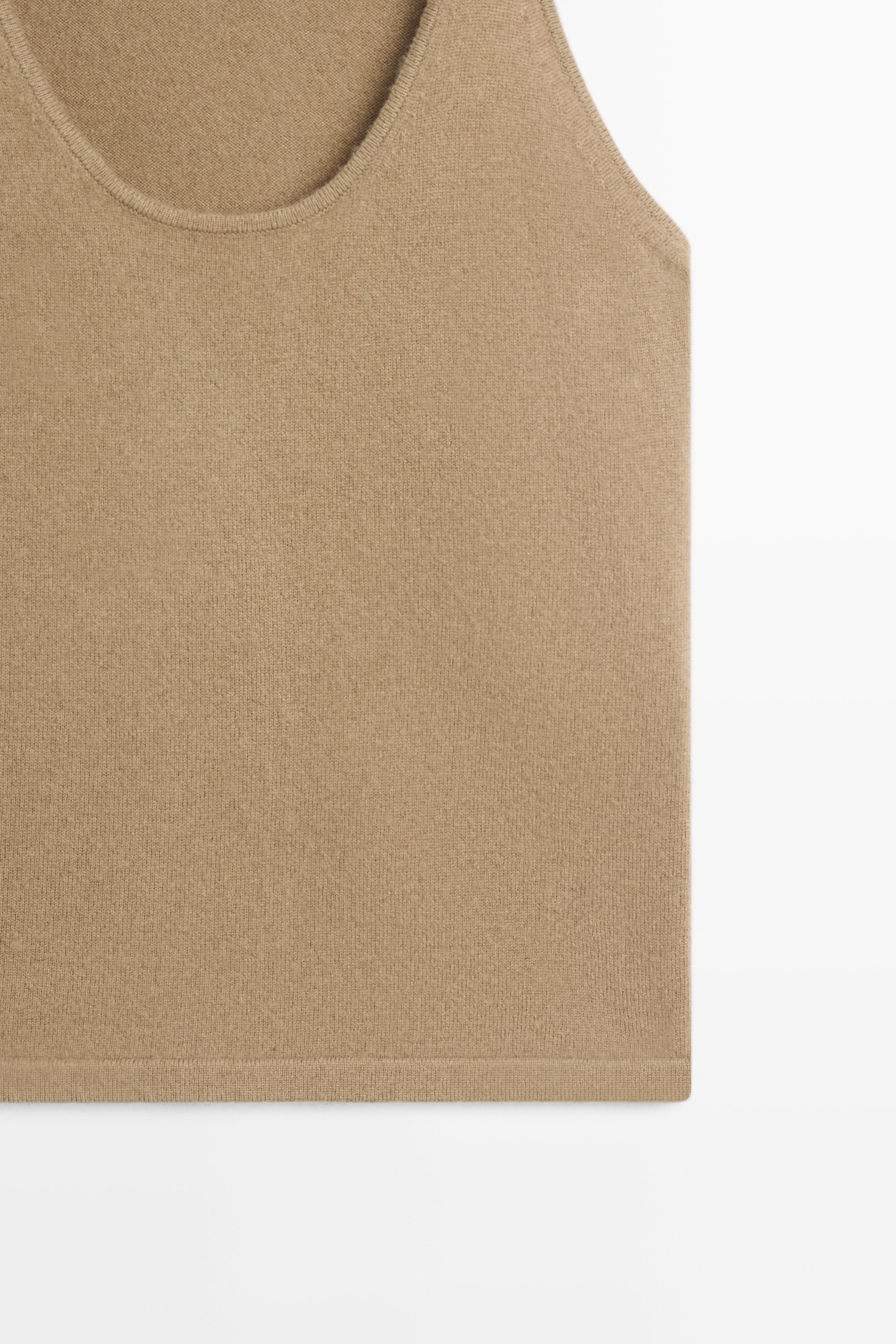 Wool blend knit round neck top — GREENISH