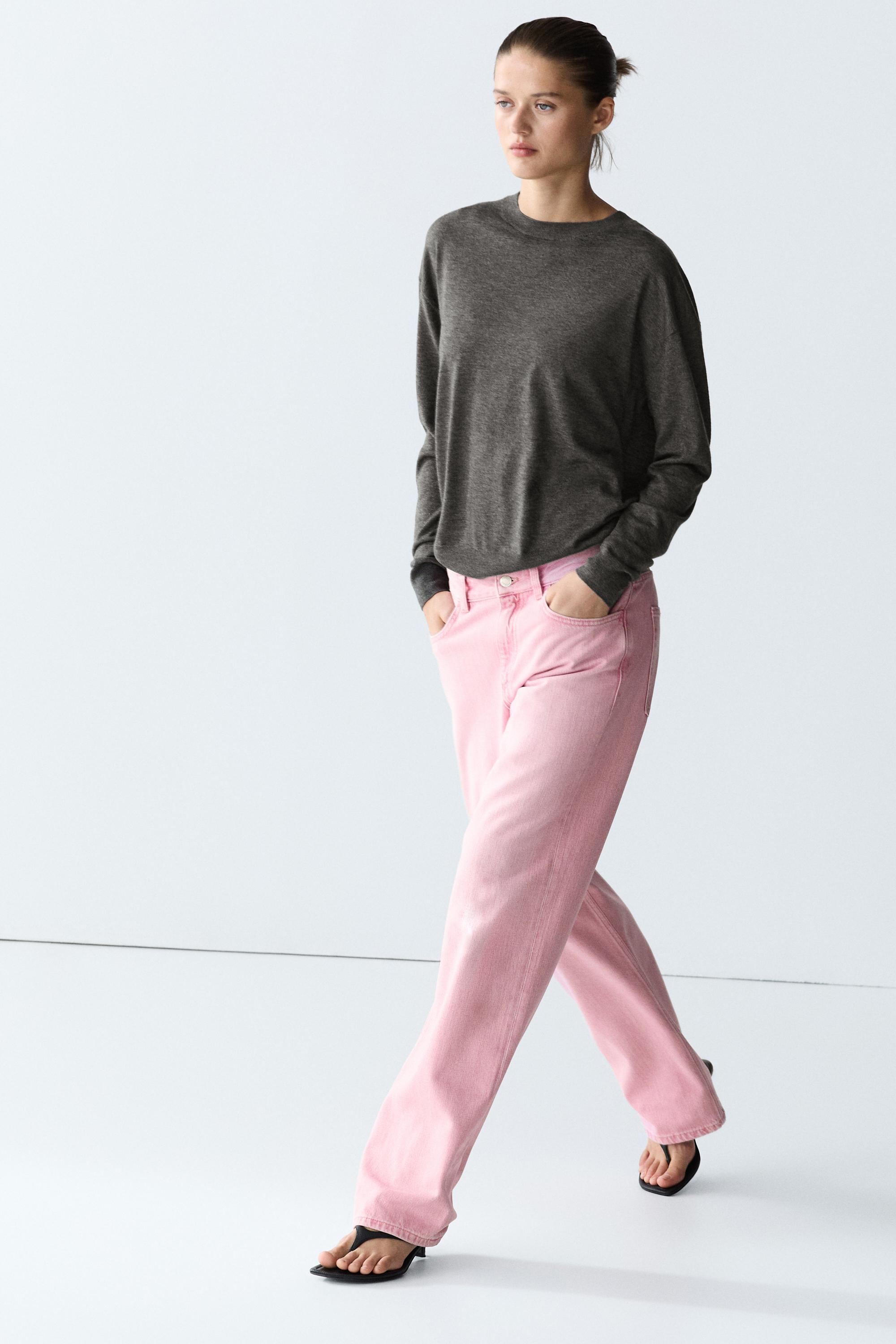 Fine knit round neck sweater — DARK GREY