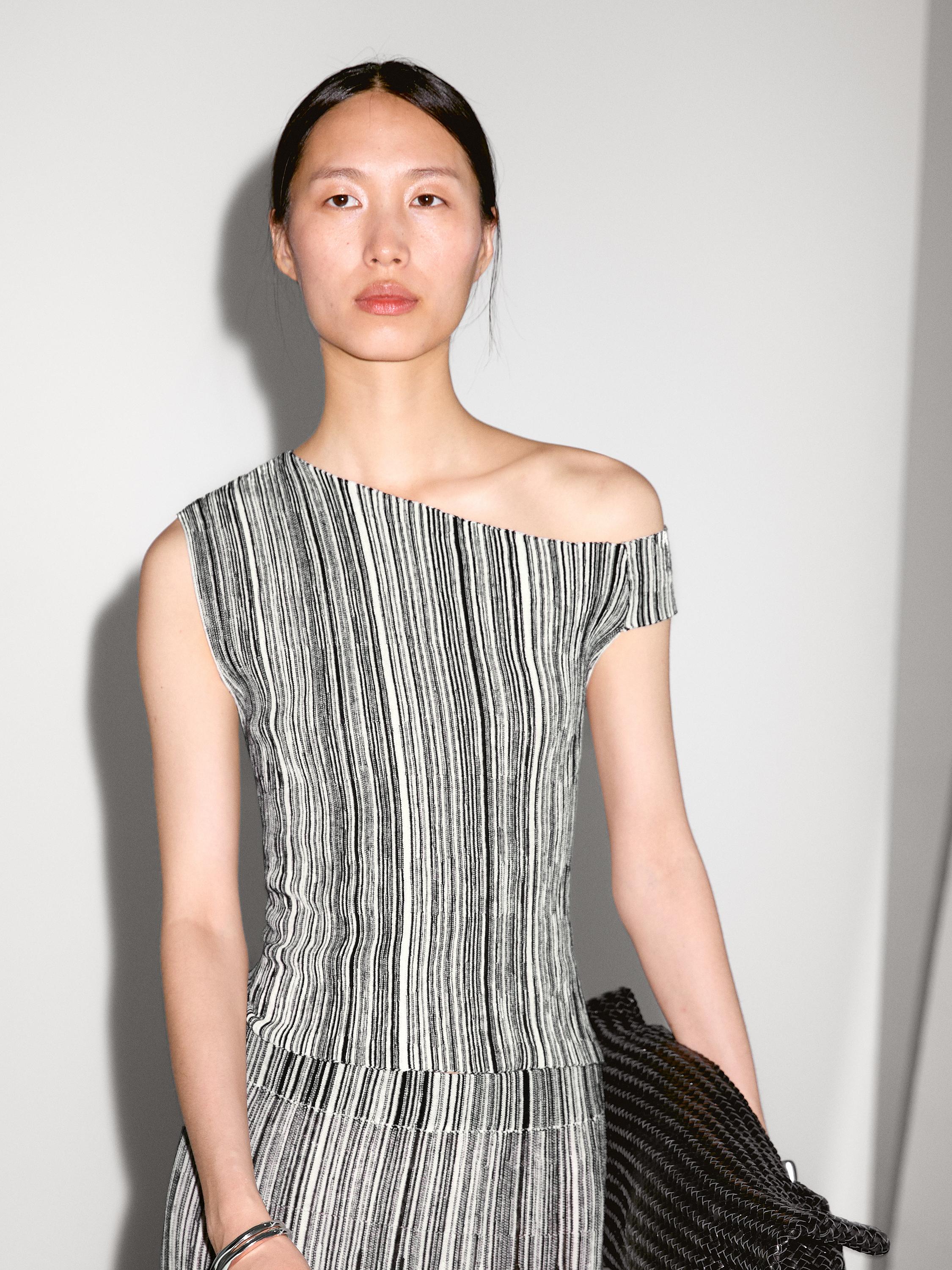 Knit top with striped detail