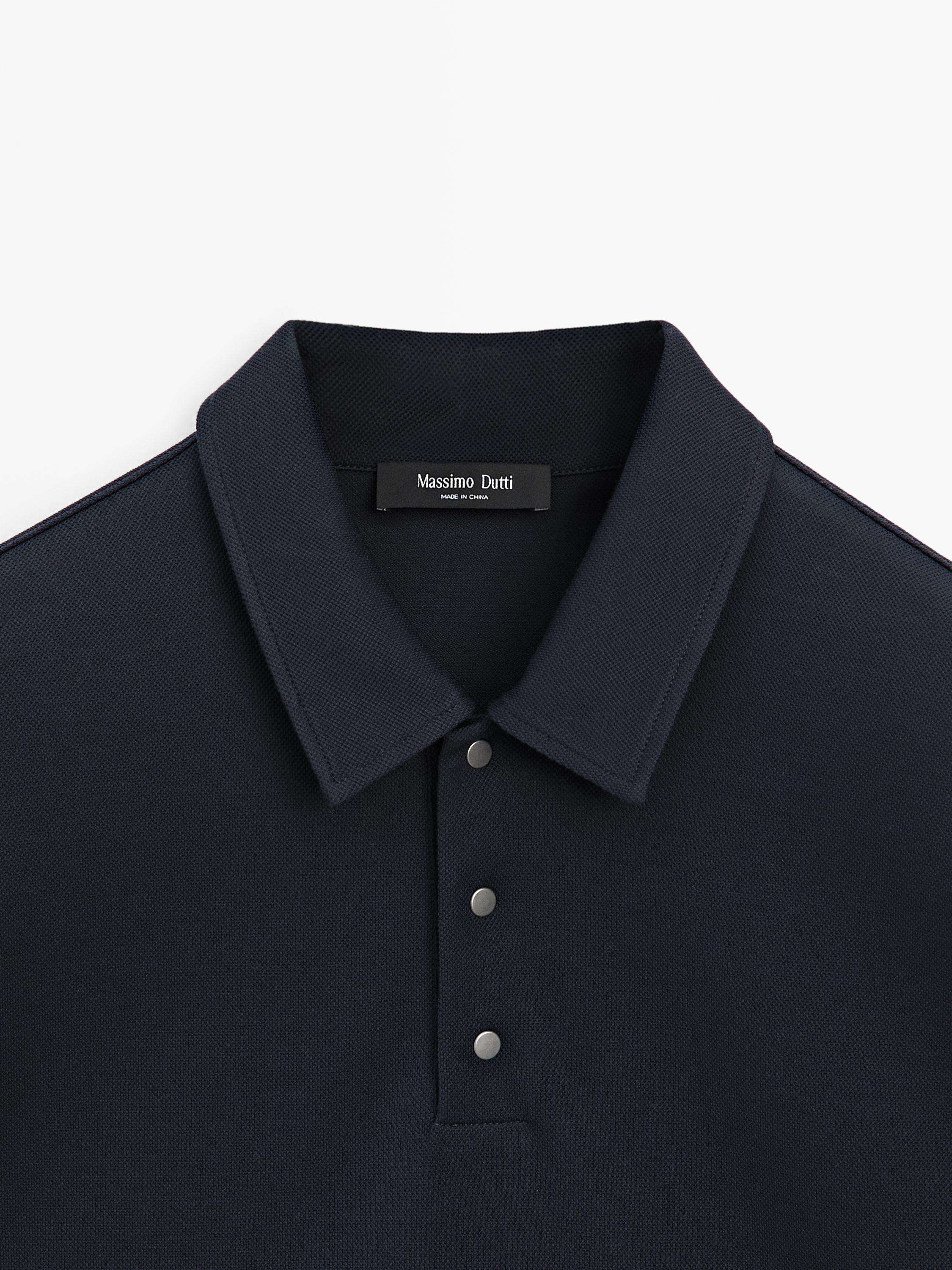 100% cotton short sleeve polo shirt — NAVY BLUE