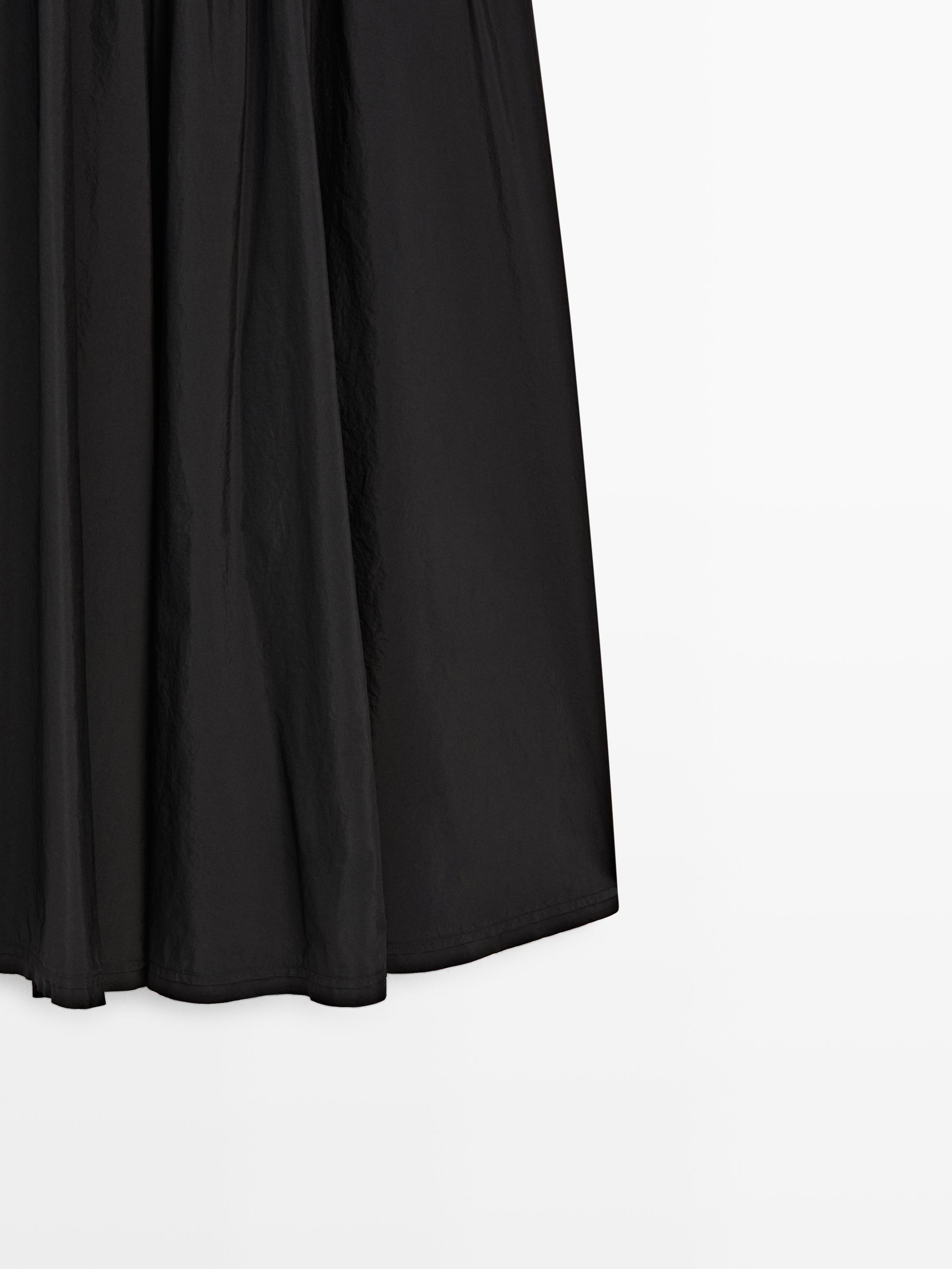 Technical fabric midi skirt — BLACK