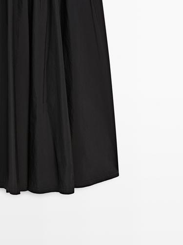 Technical fabric midi skirt — BLACK 7