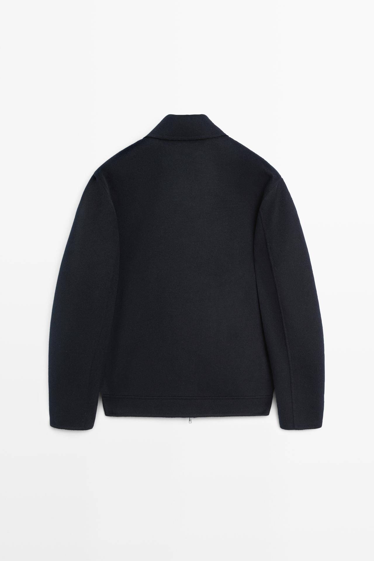 Wool blend double fabric jacket — DEEP BLUE