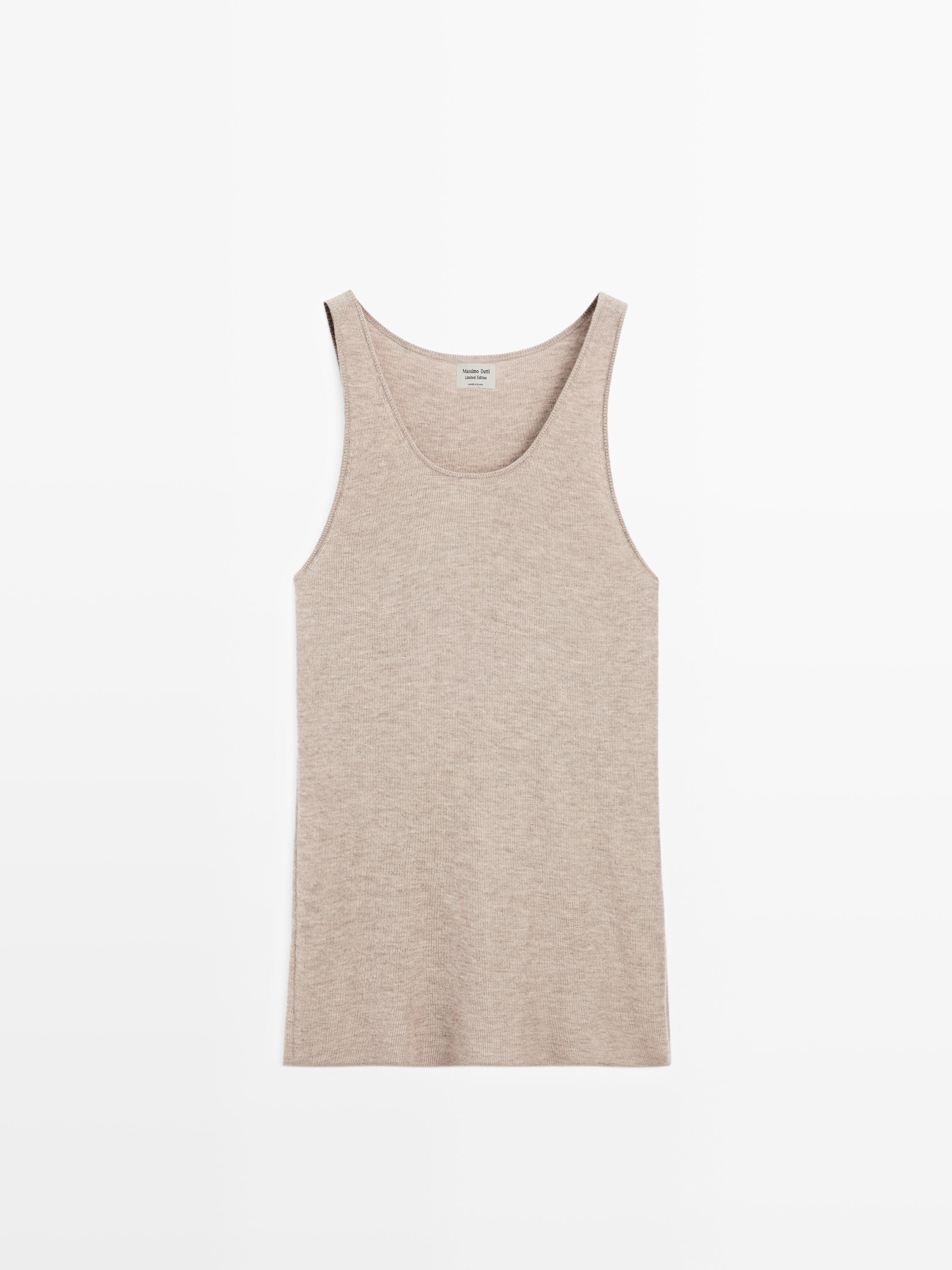 Langes Stricktop mit Trägern aus 100 % Kaschmir – LIMITED