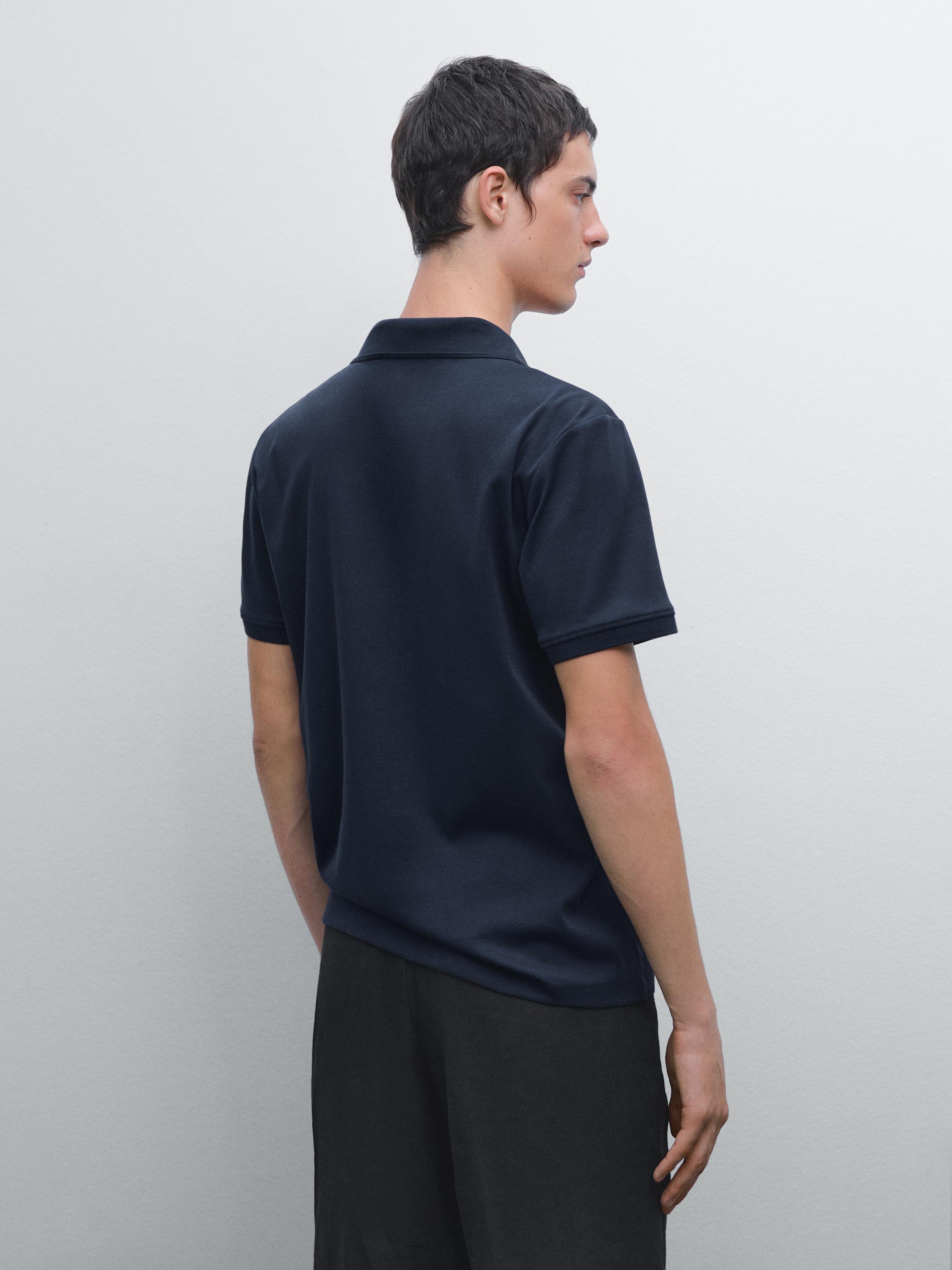 Short sleeve polo shirt with collar detail