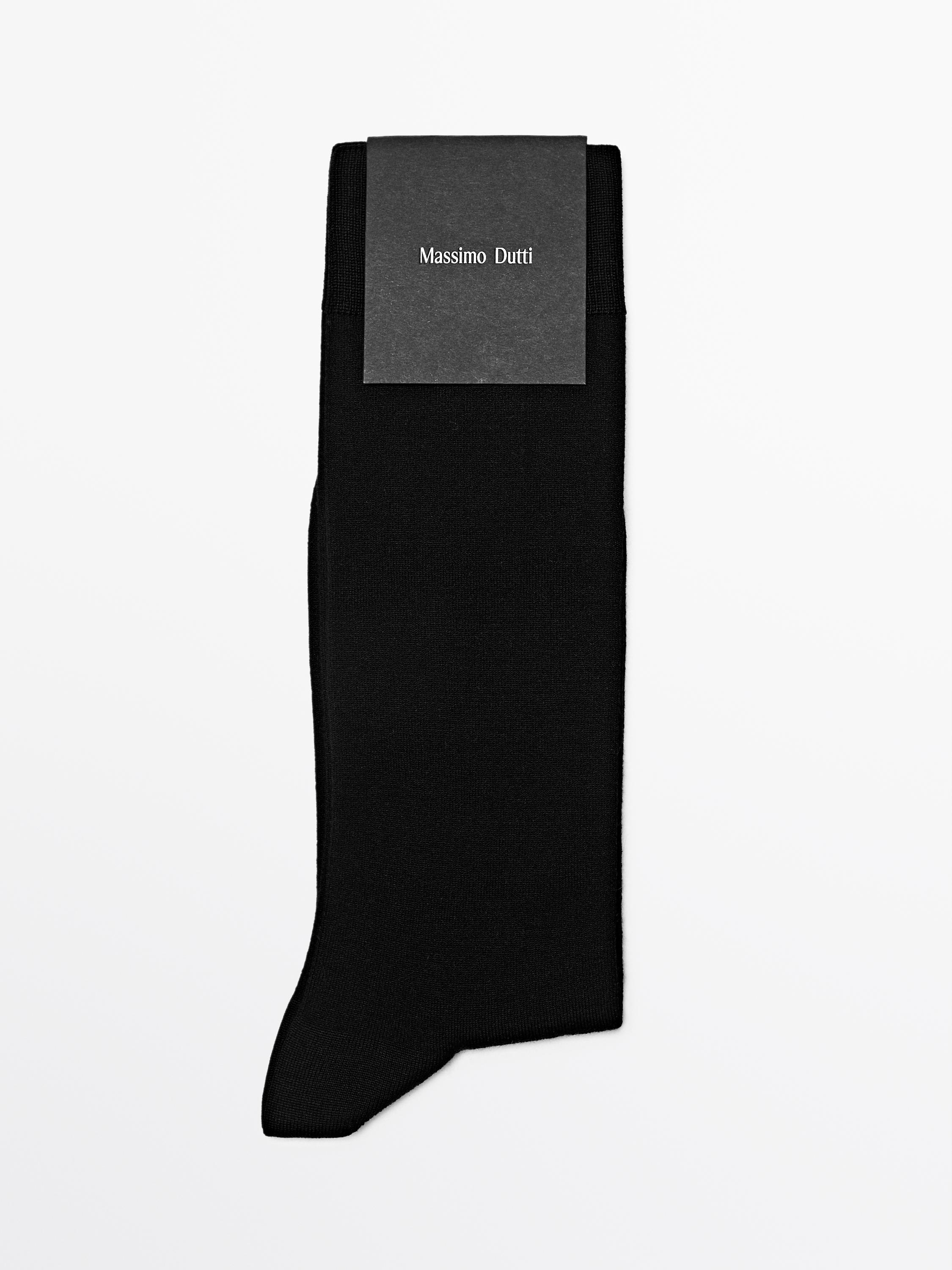 Plain silk blend knit socks