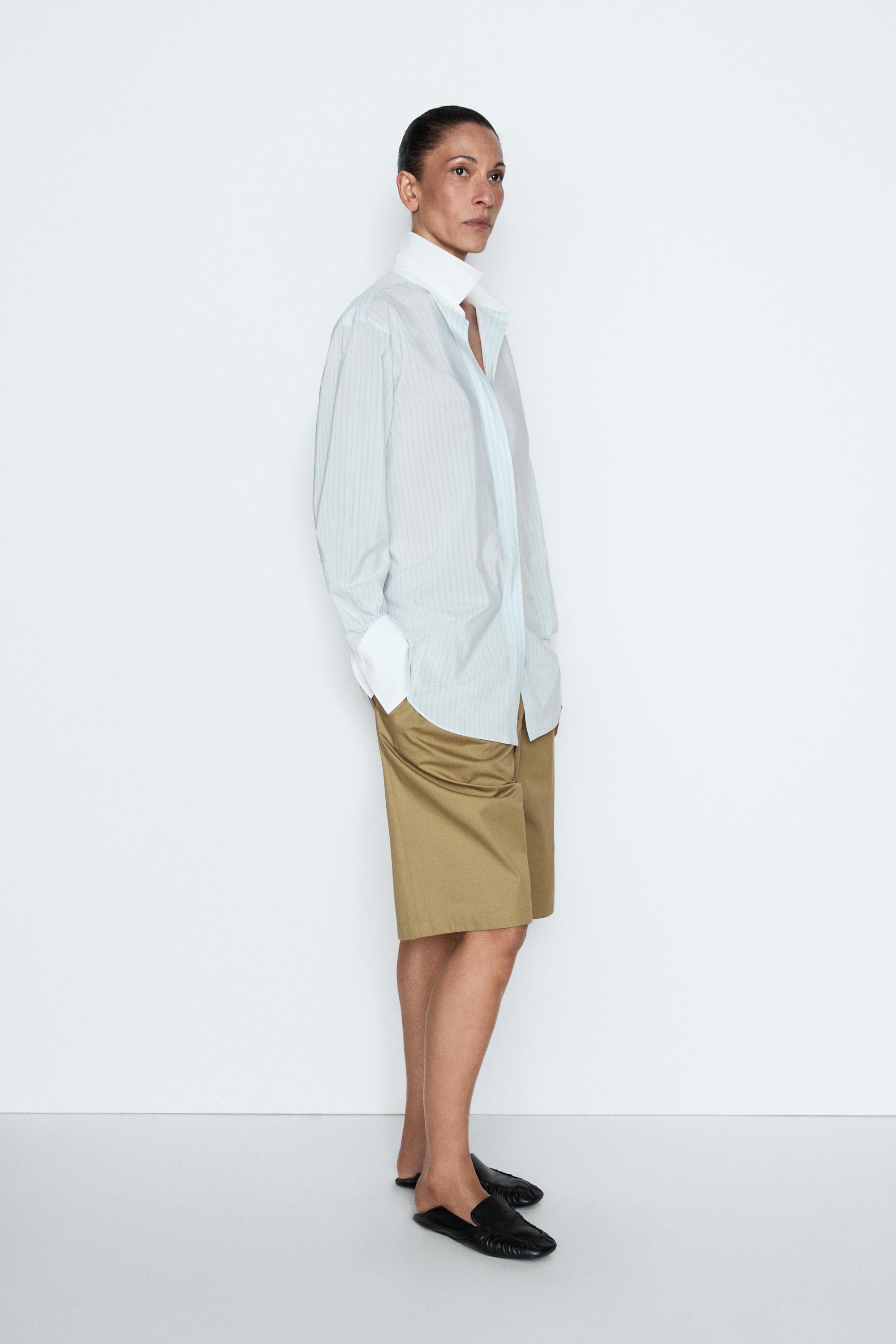 Bermuda shorts with crossover fastening - STUDIO — KHAKI