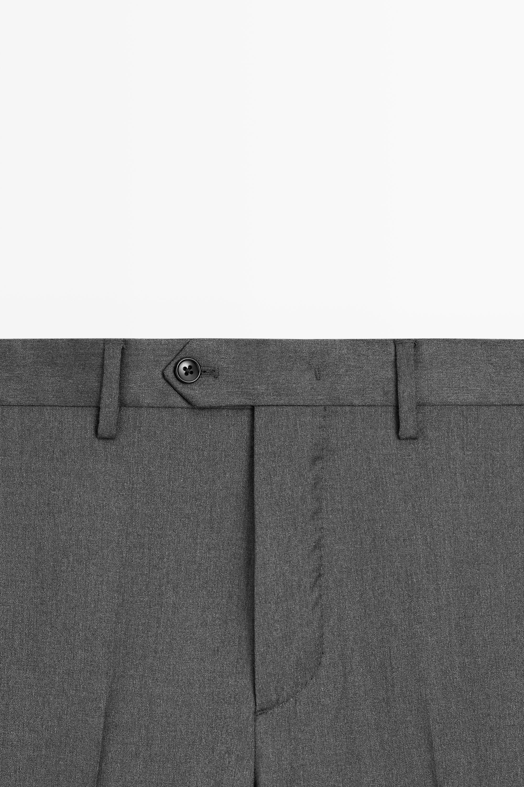 100% Cool Wool Suit Pants — GREY