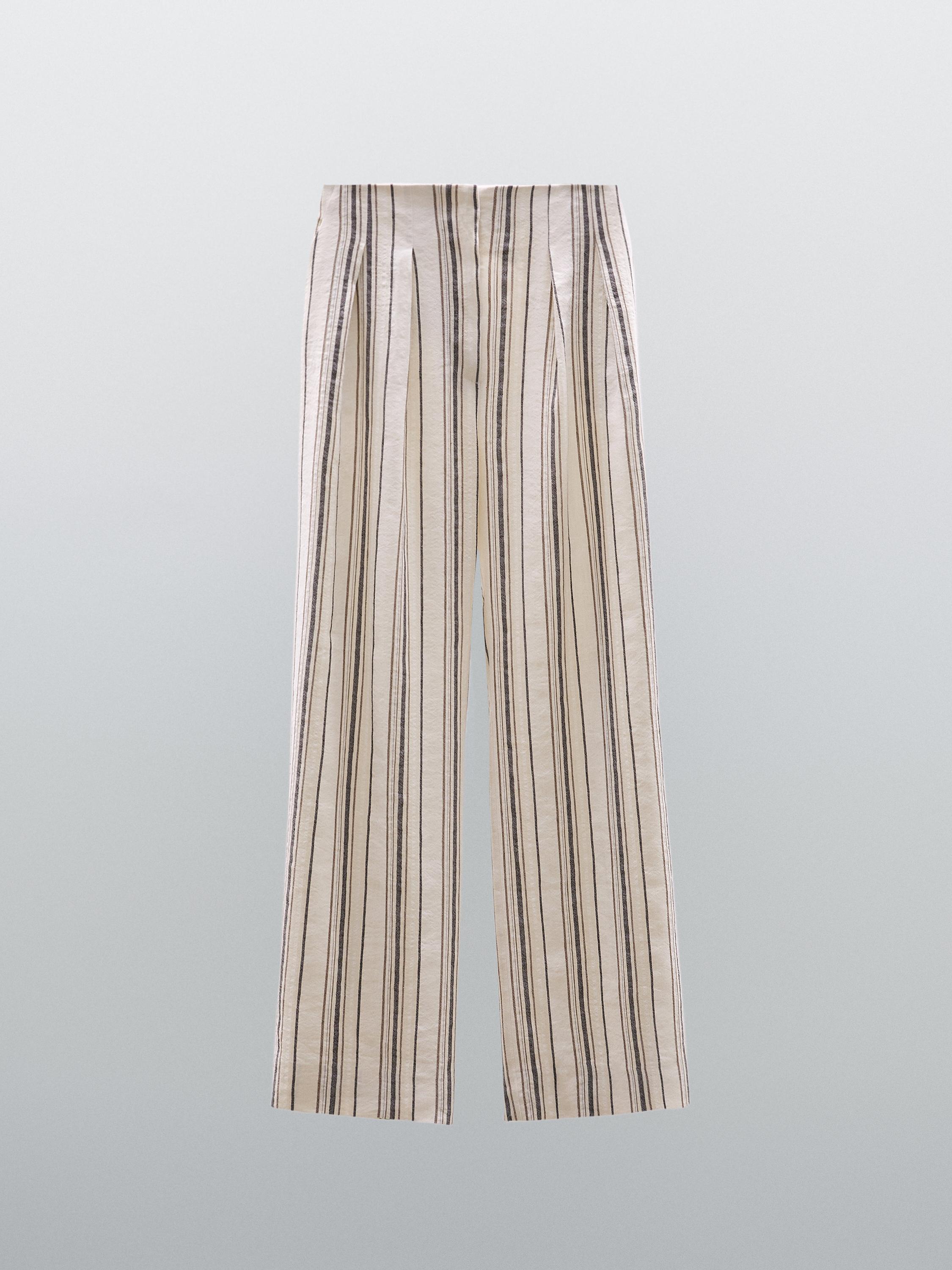 Striped flowing trousers with darts - Studio