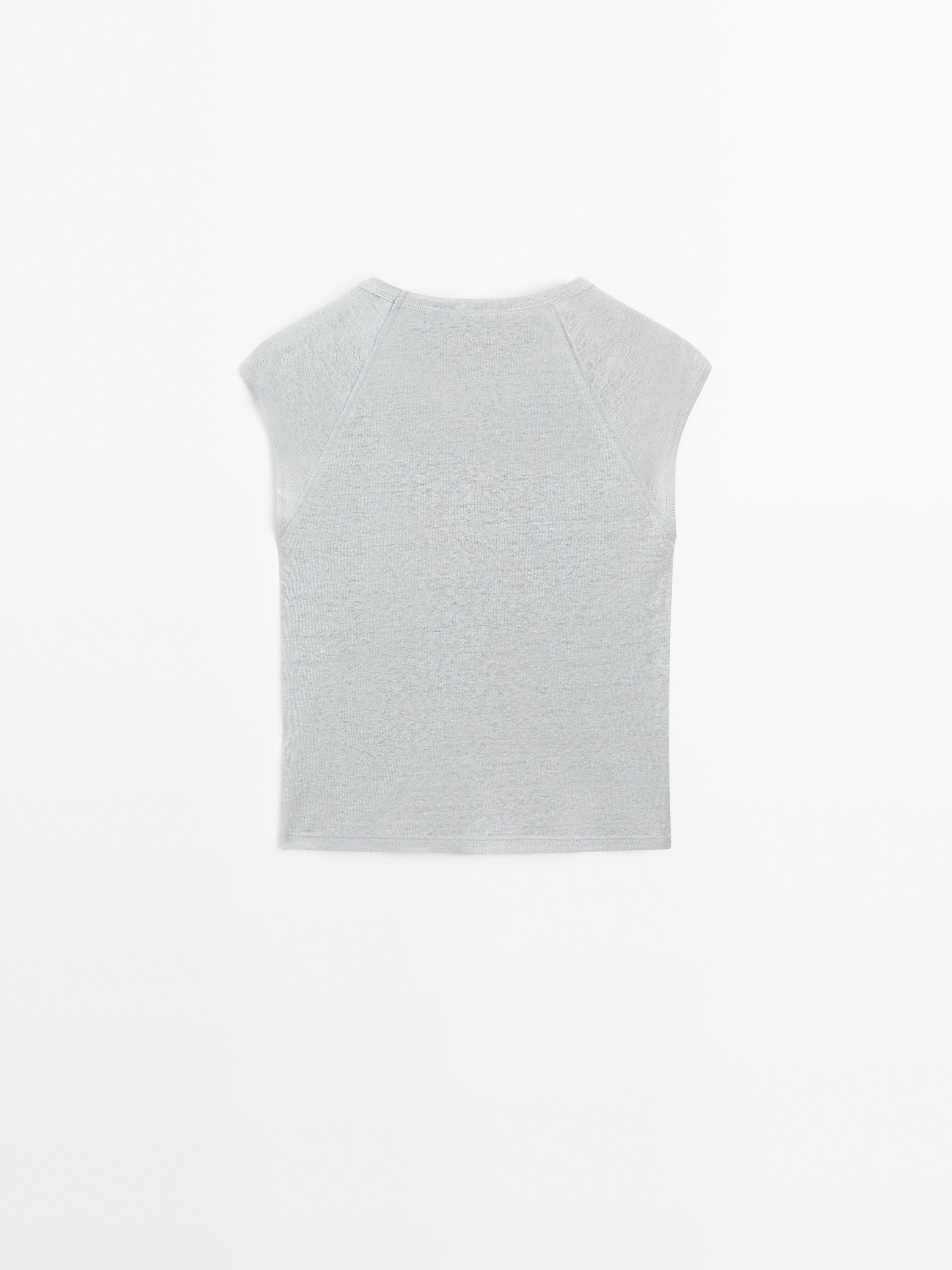 100% linen lightweight ribbed T-shirt