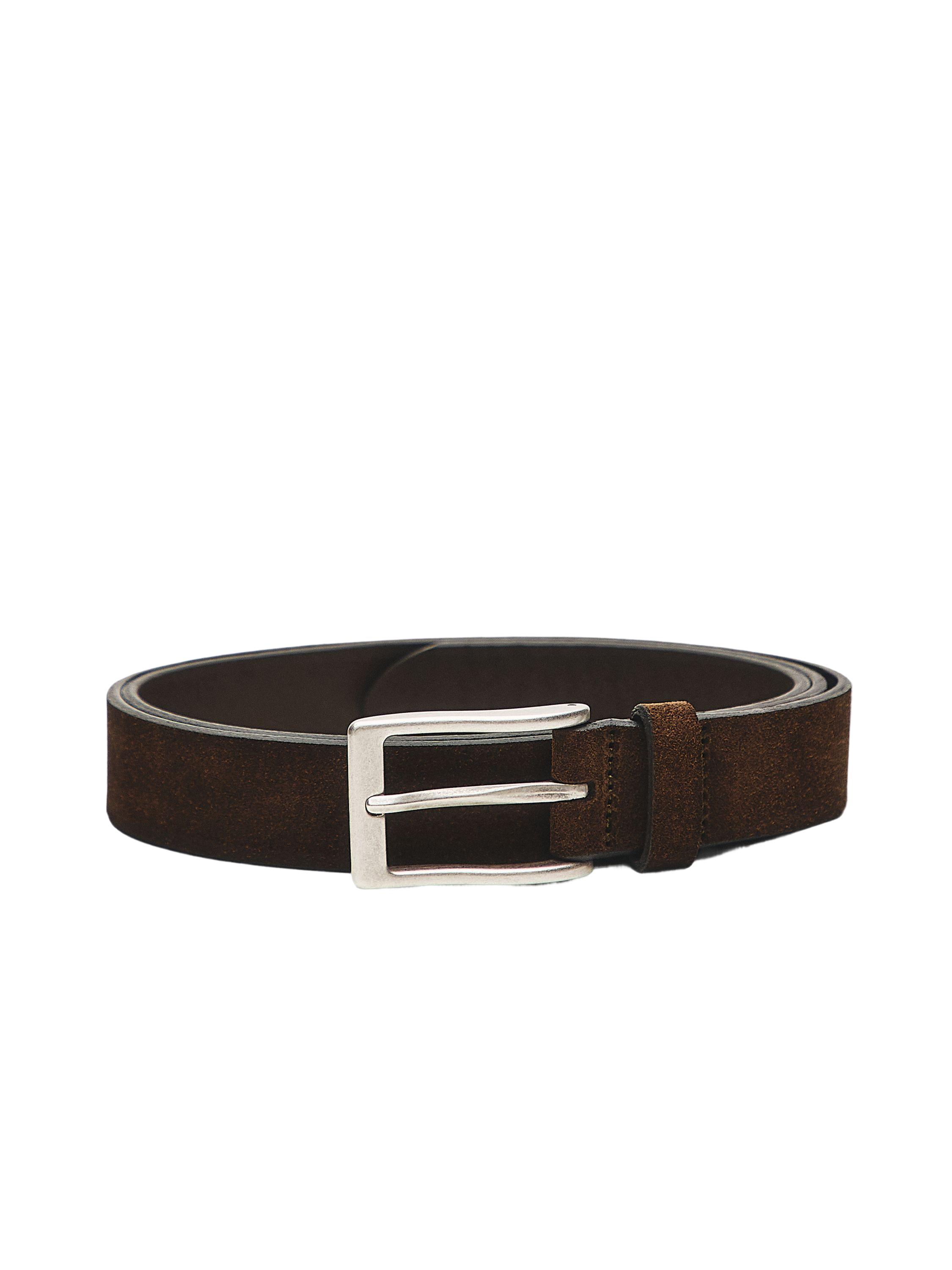 Plush nappa leather belt — KHAKI