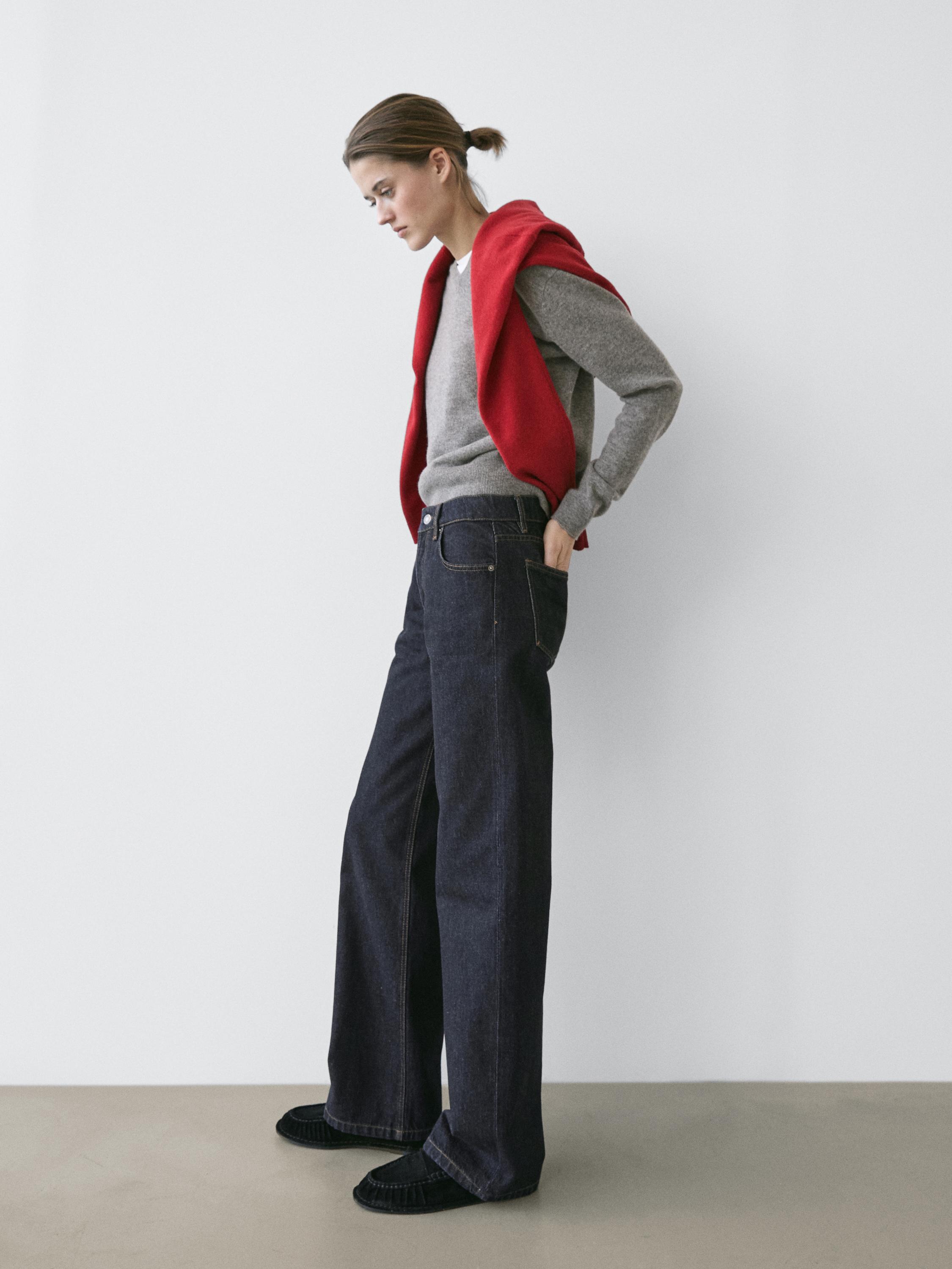 Mid-rise wide-leg jeans — DARK BLUE