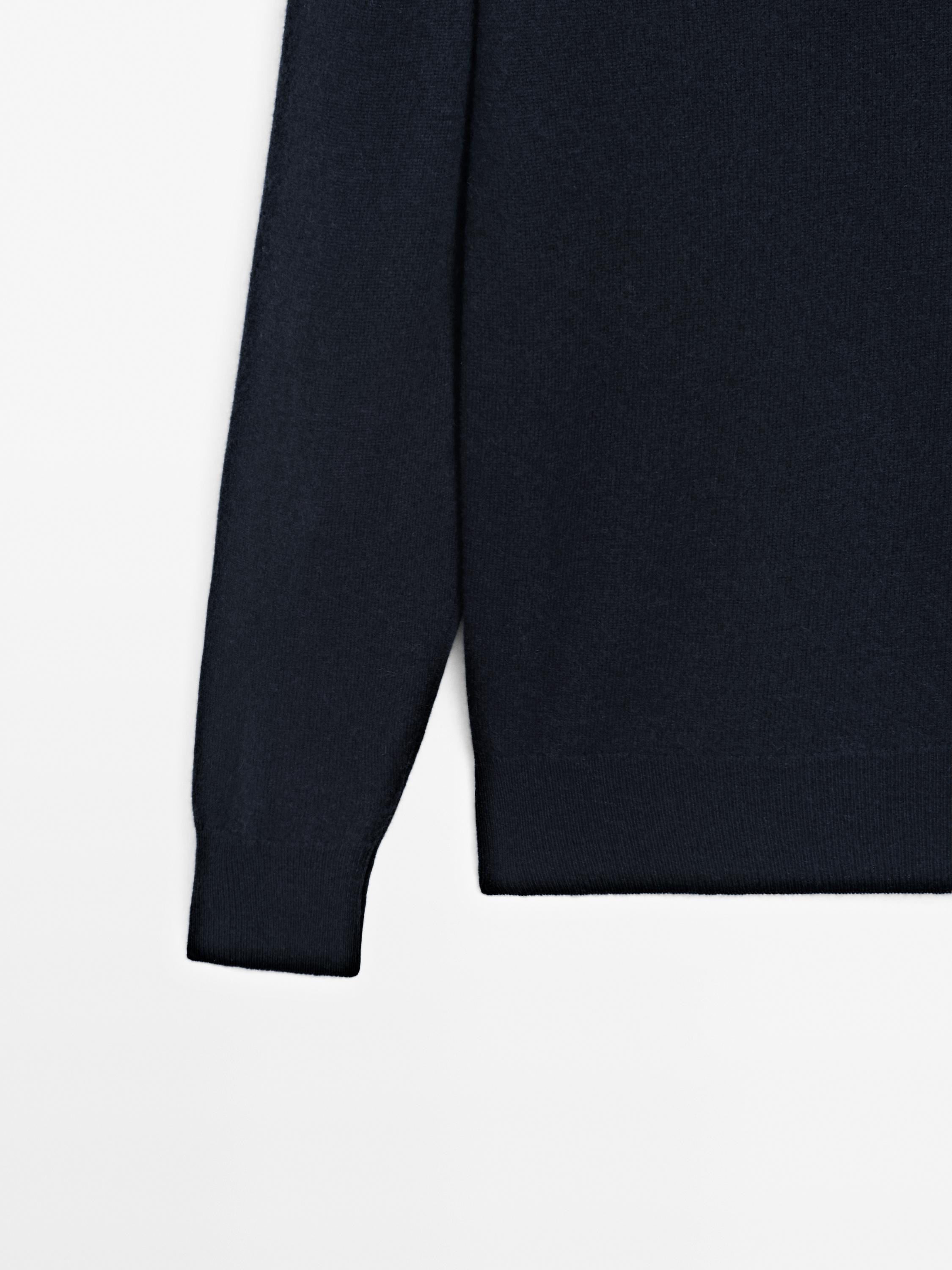 Wool blend crew neck sweater