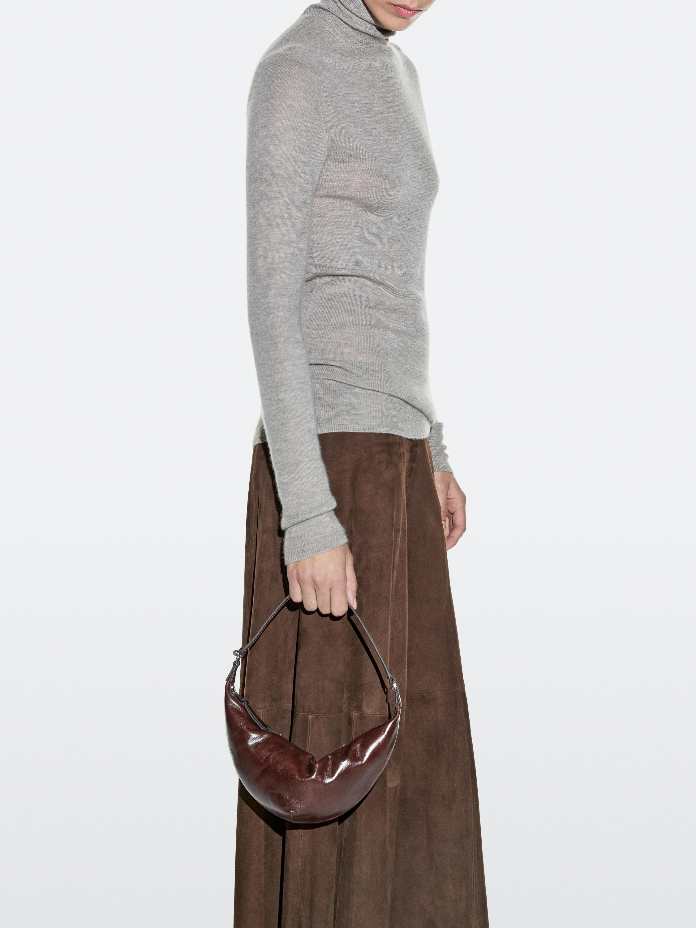 Nappa leather mini bag — BROWN