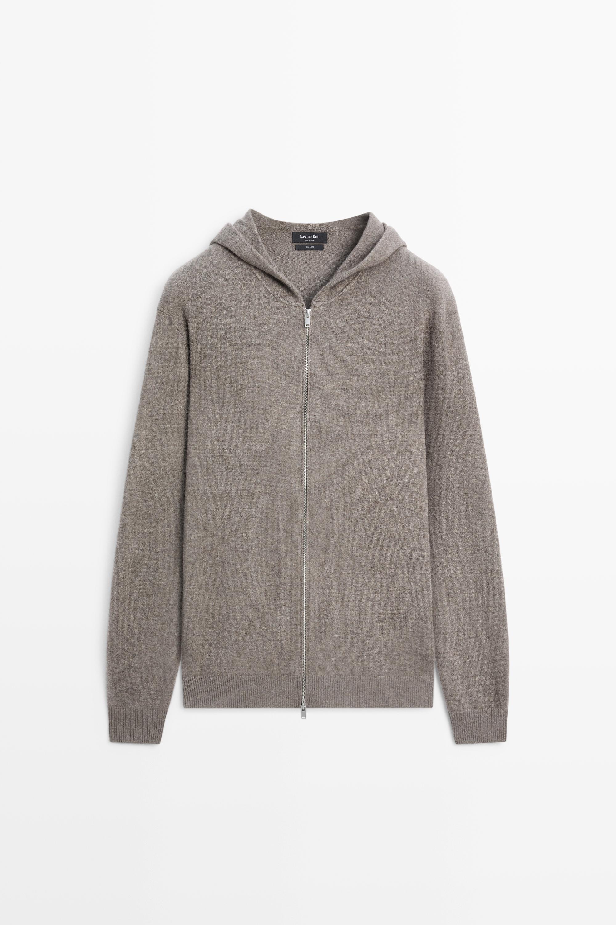 Cardigan en maille à capuche 100 % cachemire