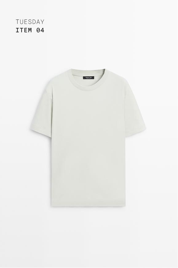 100% cotton short sleeve T-shirt — FADED SKY BLUE