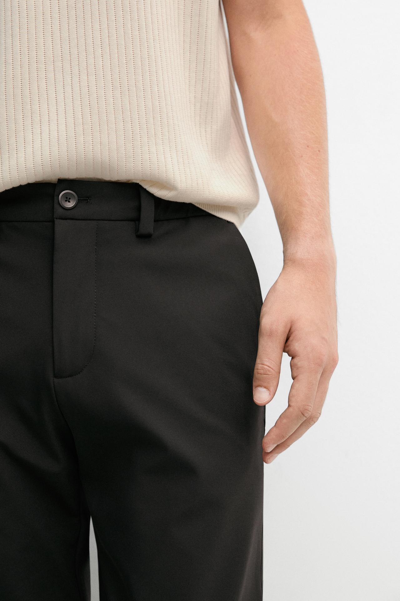 Regular-fit technical pants — BLACK
