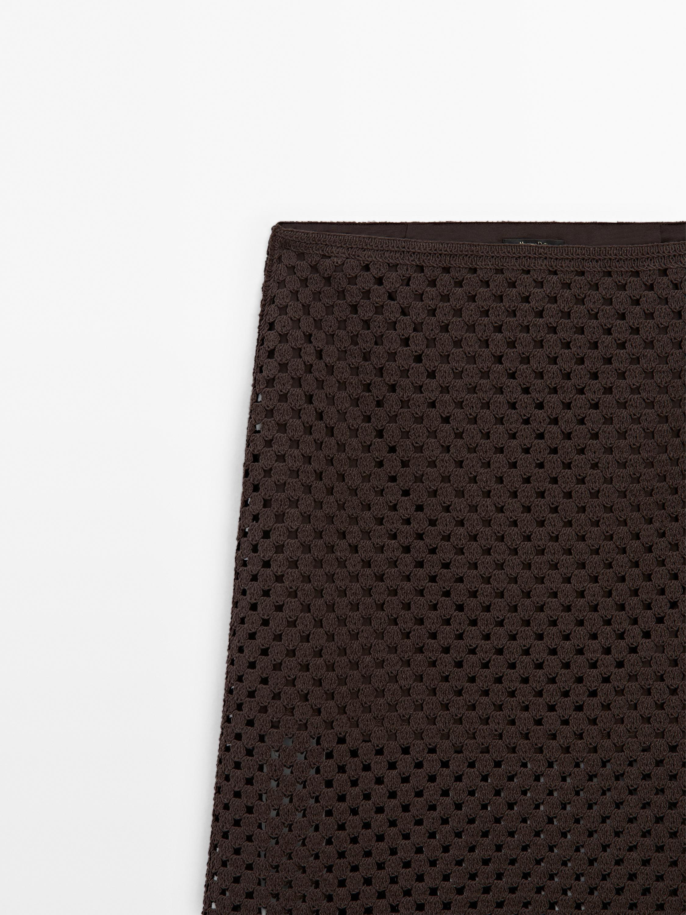 Jupe en crochet de coton mélangé