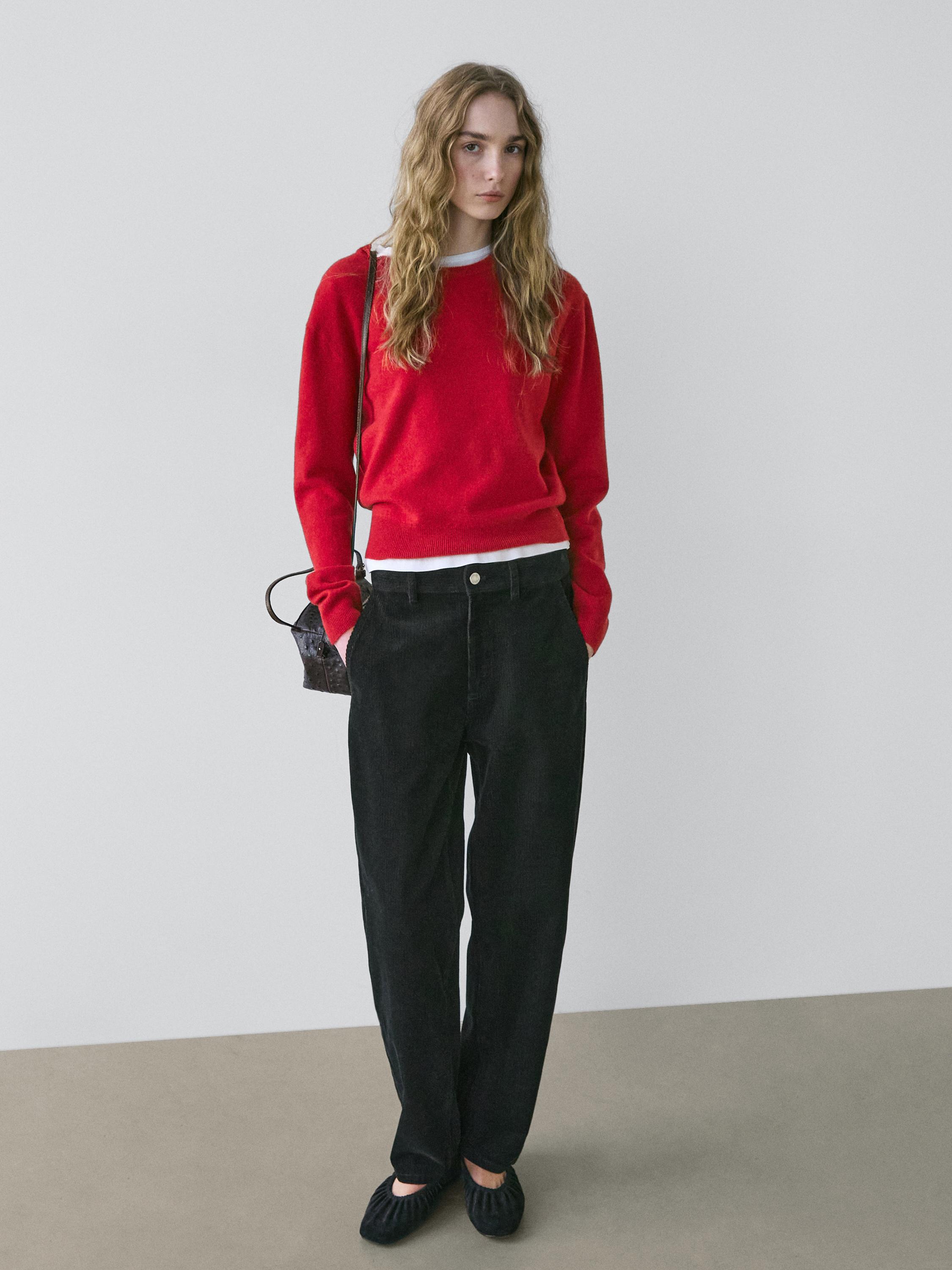 Barrel fit corduroy trousers