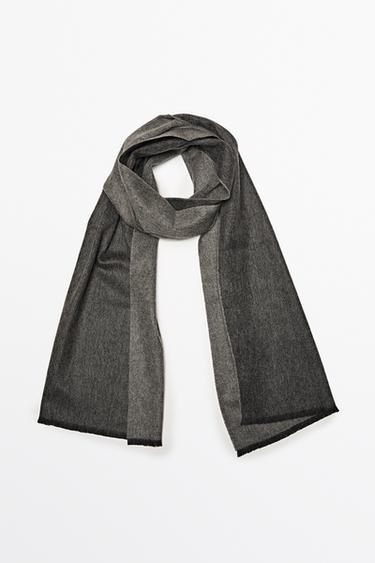 100% cashmere two-tone reversible scarf — ANTHRACITE GREY 2