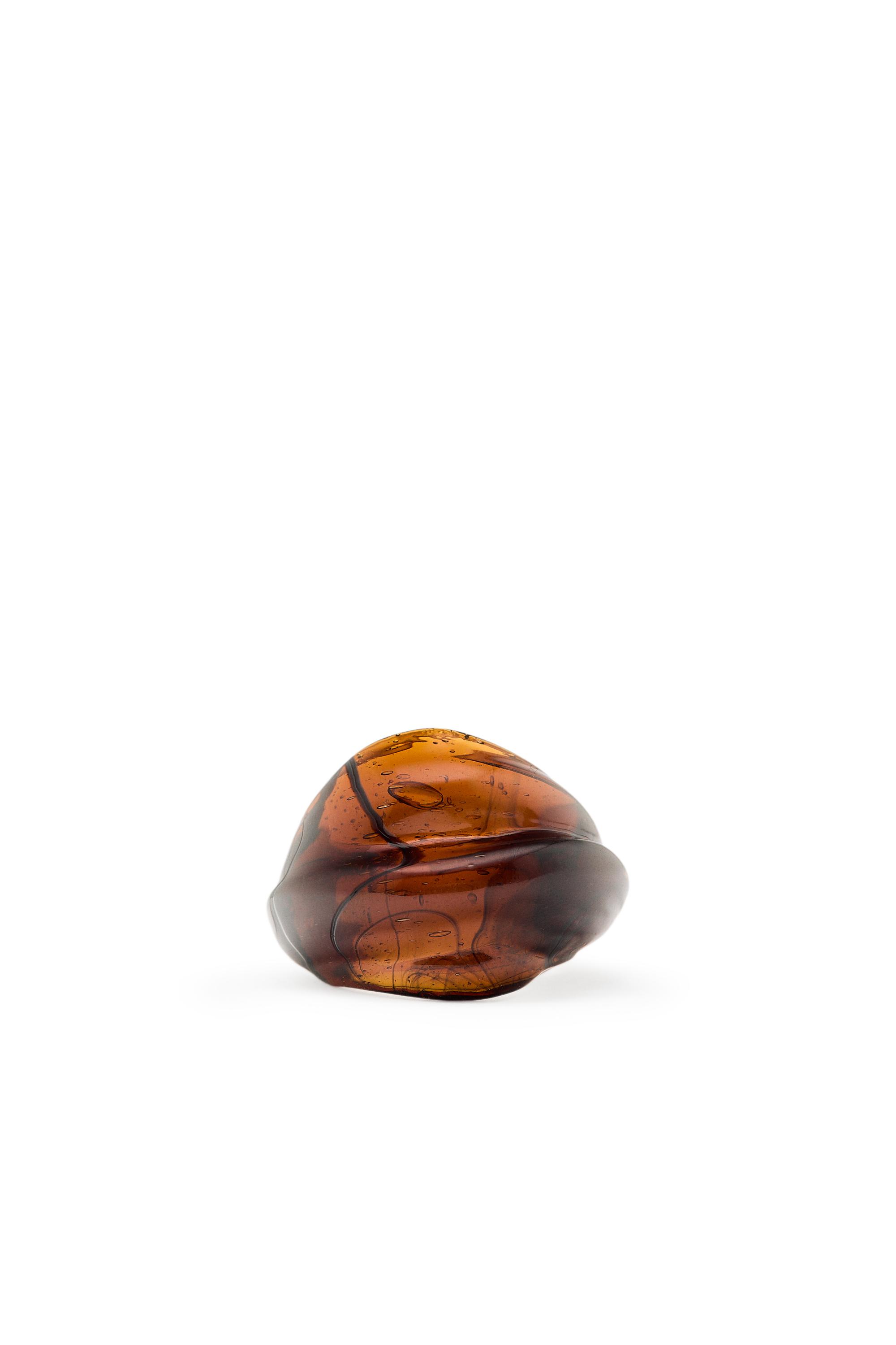 Round volume glass ring — Caramel