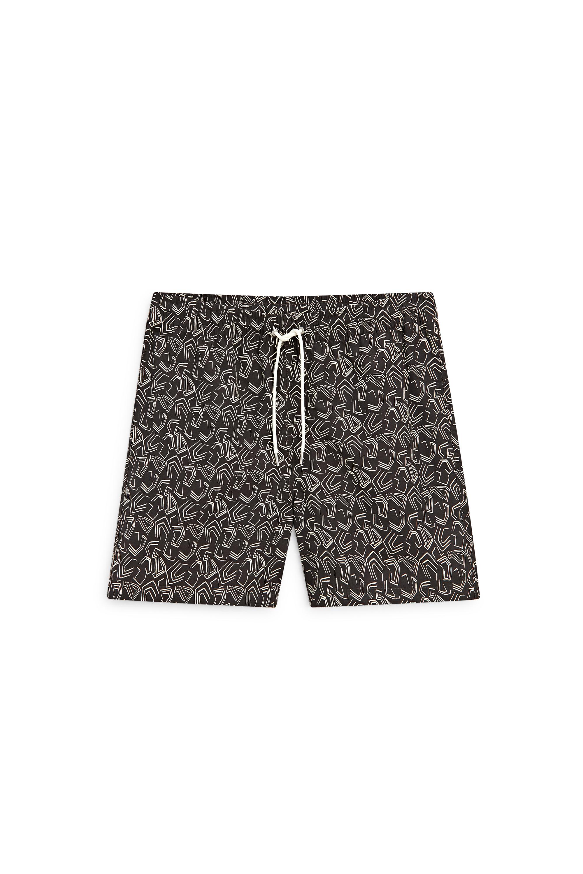 Abstract print swimsuit — BROWN