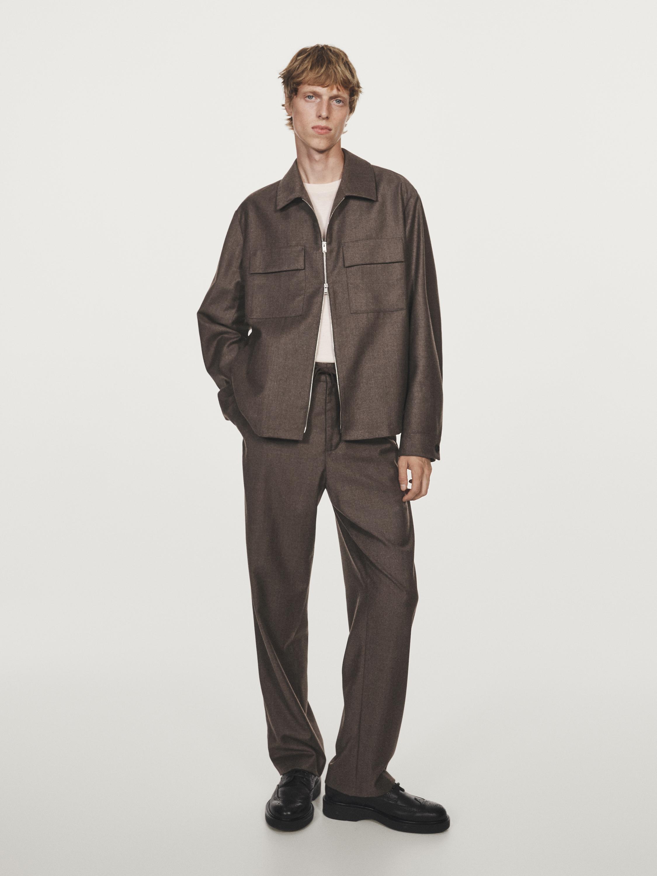 100% wool flannel trousers