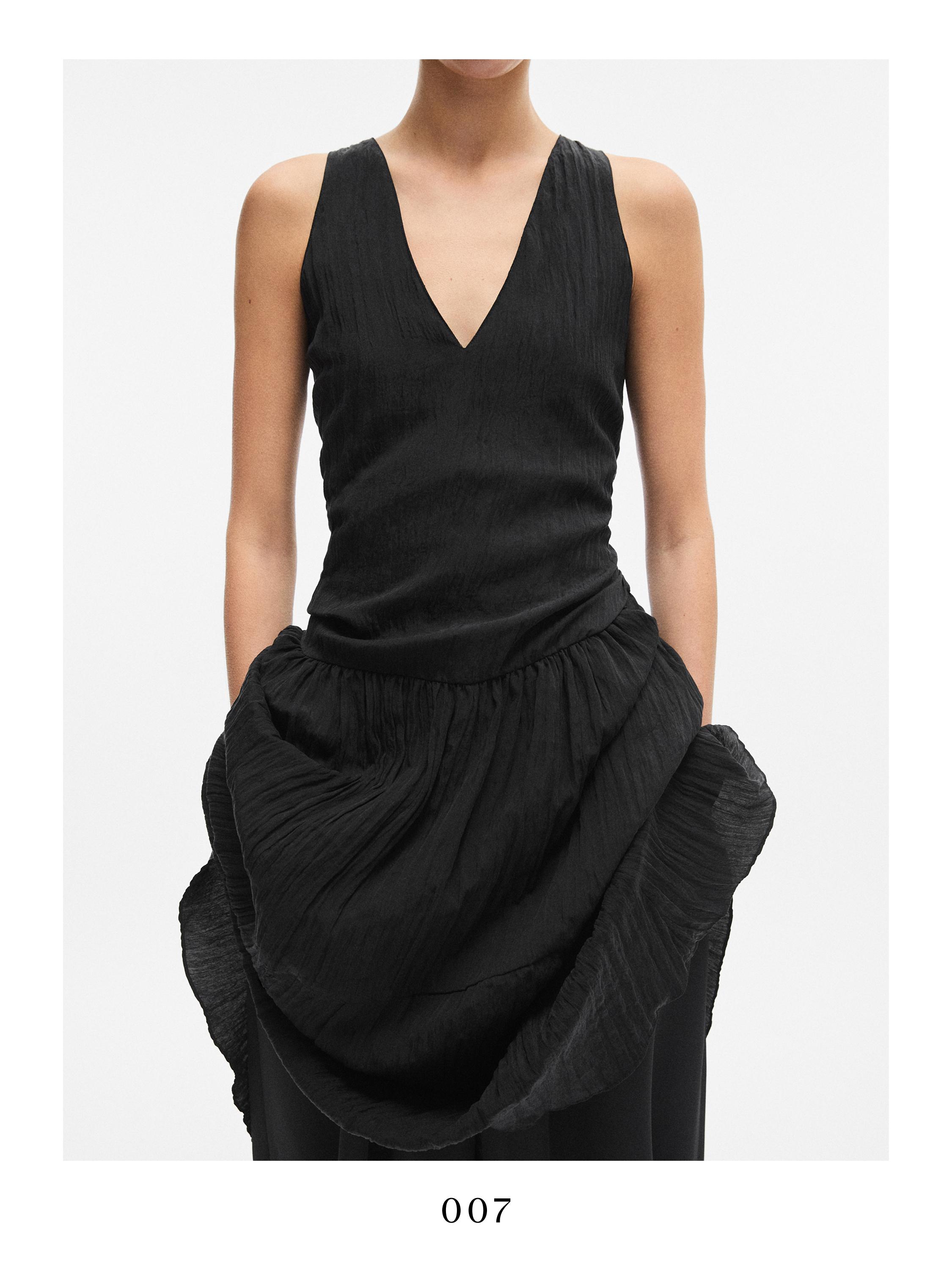 massimo dutti black pleated dress LUTZ HUELLE PS4015 DALLAS DRESS BLACK 19SS | SALE 50%OFF