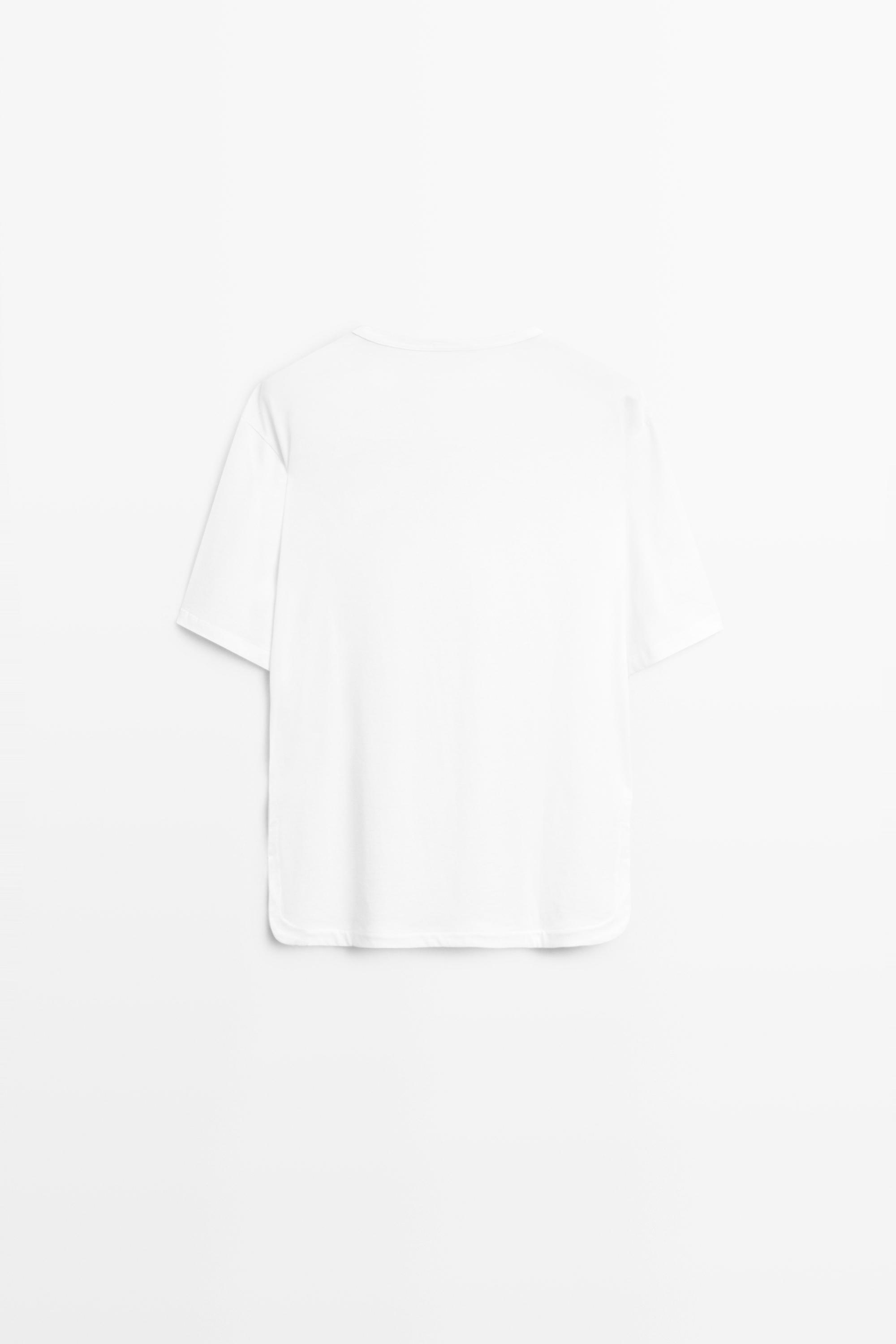 Flowing 100% cotton T-shirt — WHITE