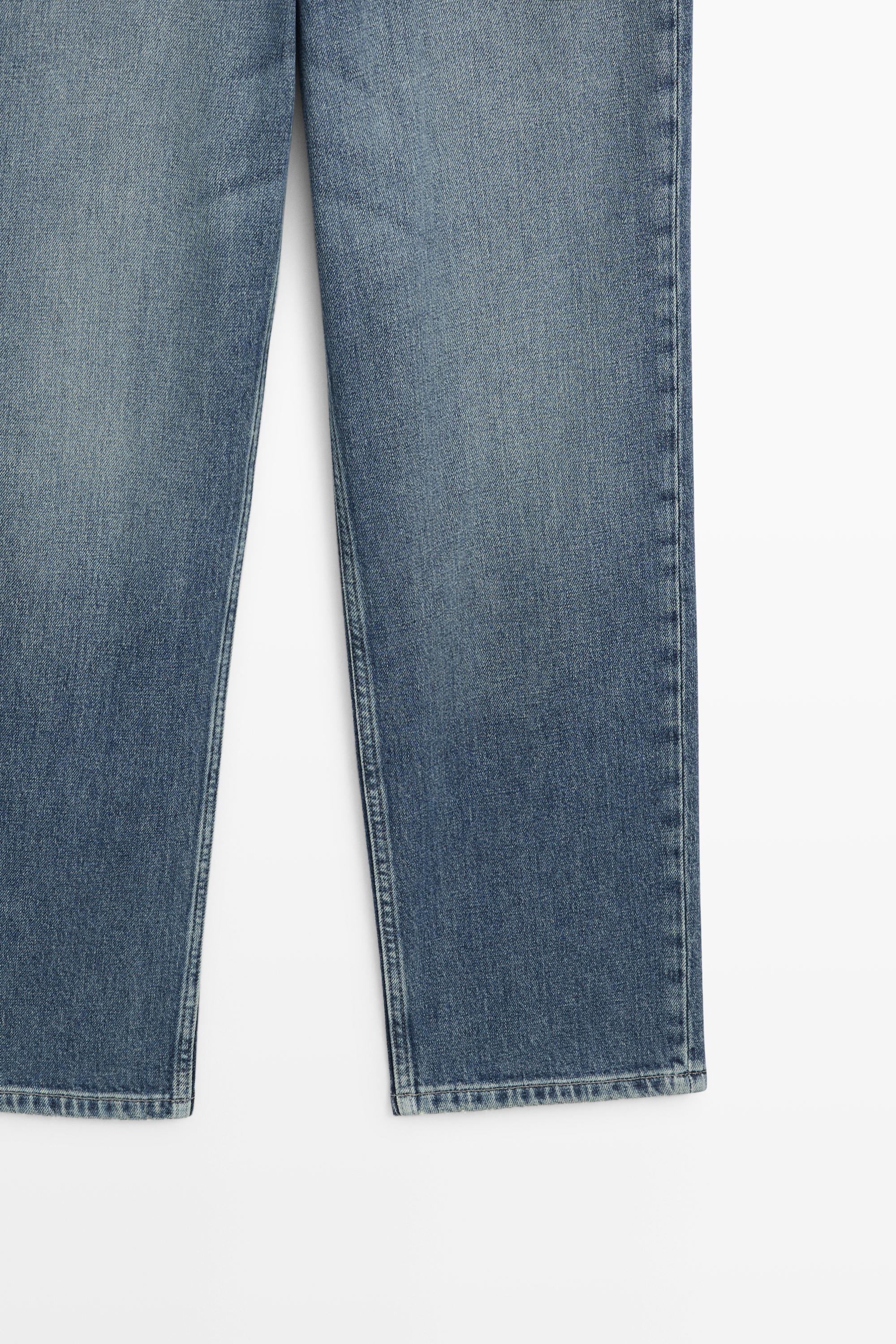 High-waist cropped straight-leg jeans — Light Blue