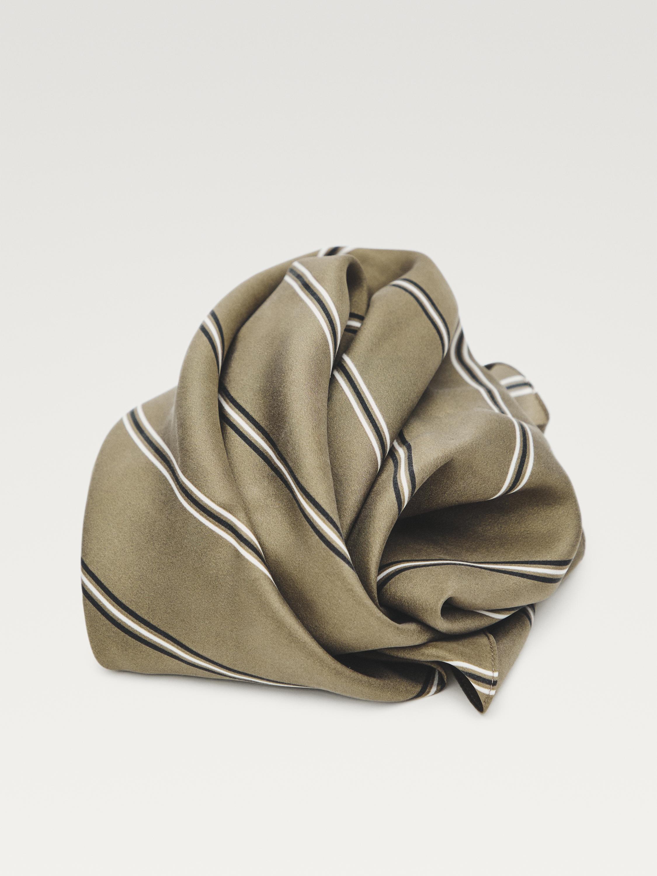 100% silk striped scarf