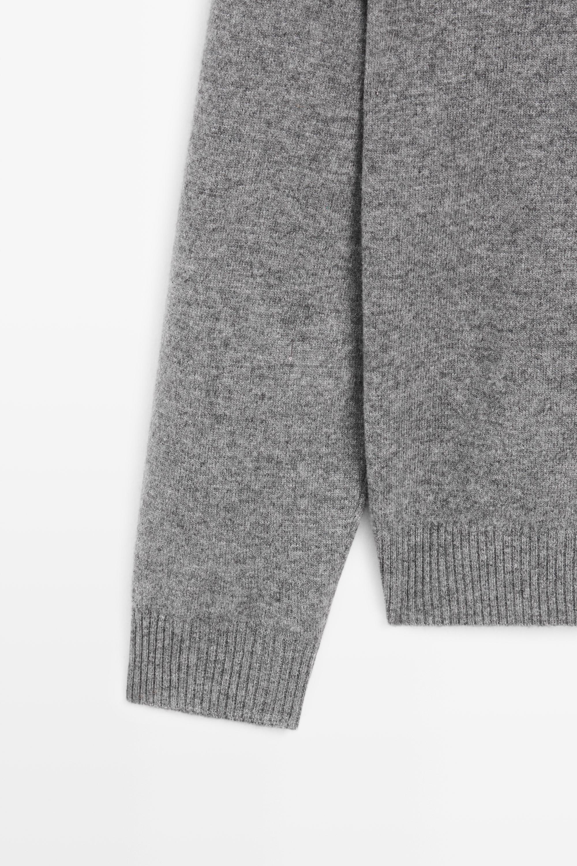 Wool blend round neck knit sweater — ANTHRACITE GREY