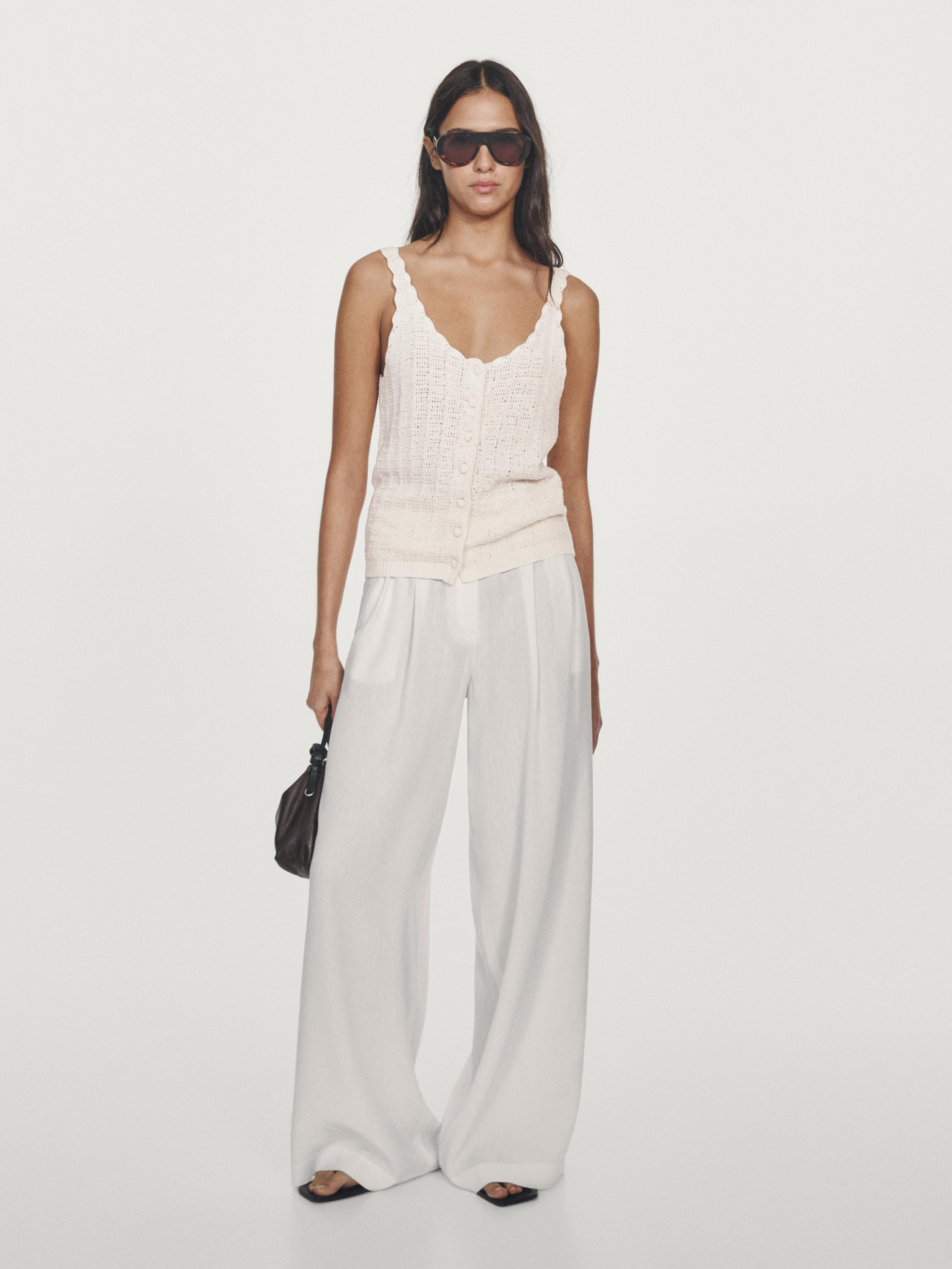 Top crochet detalle botones