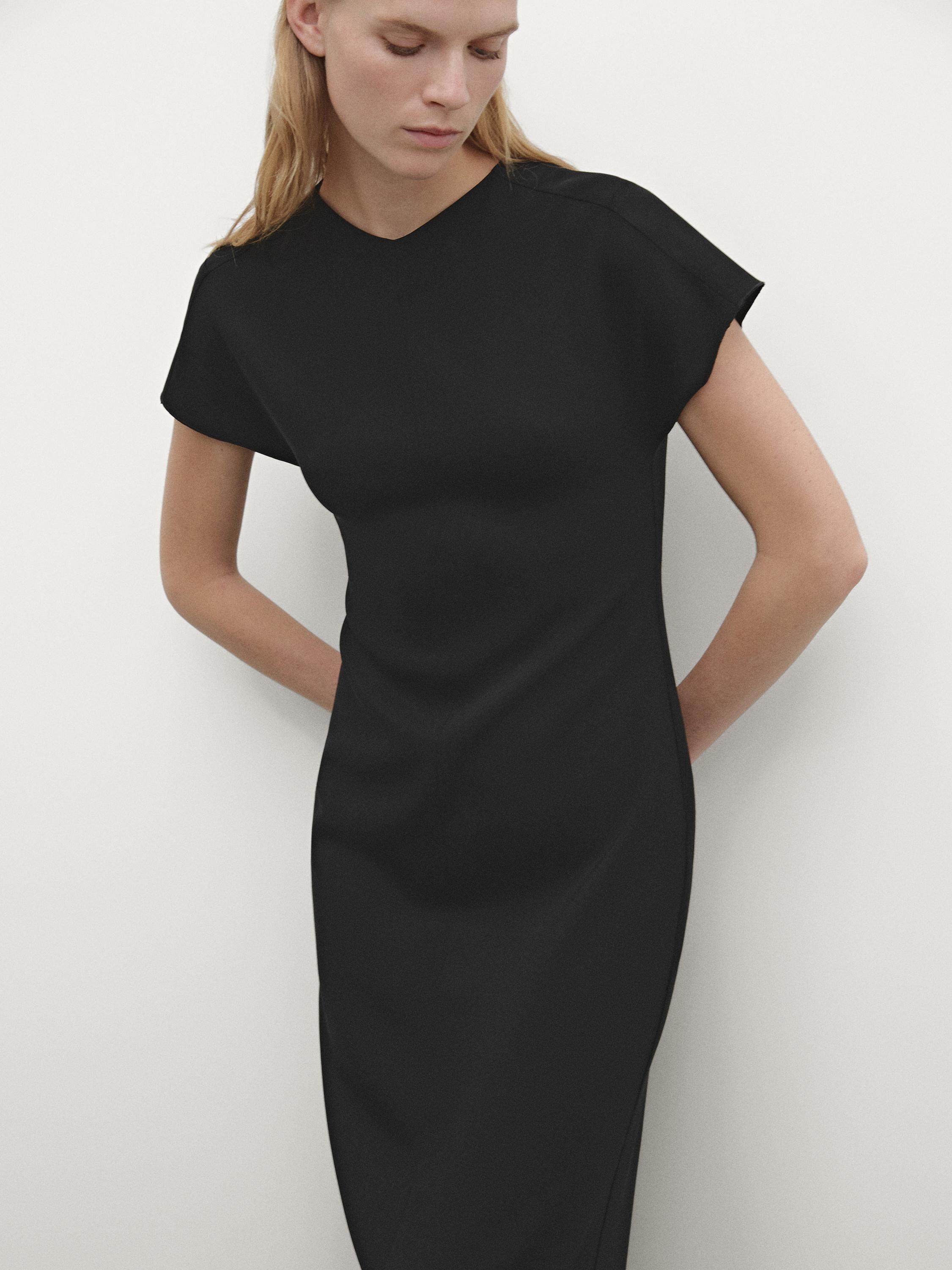 Crepe midi dress