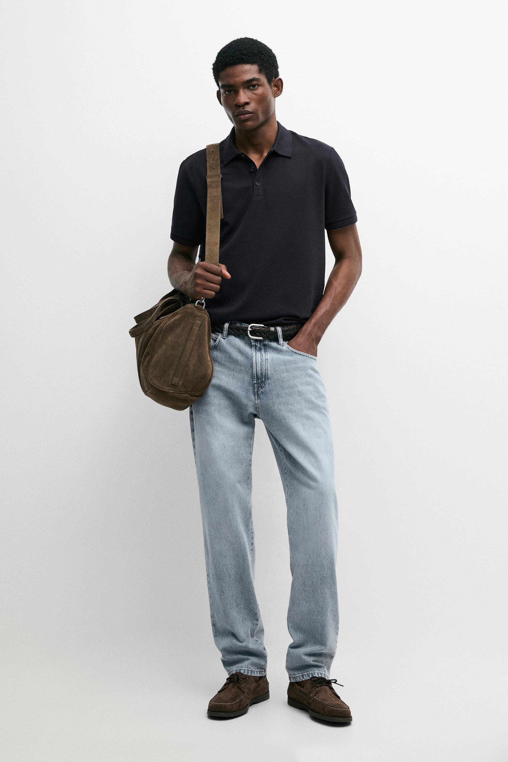 100% cotton short sleeve polo shirt — NAVY BLUE