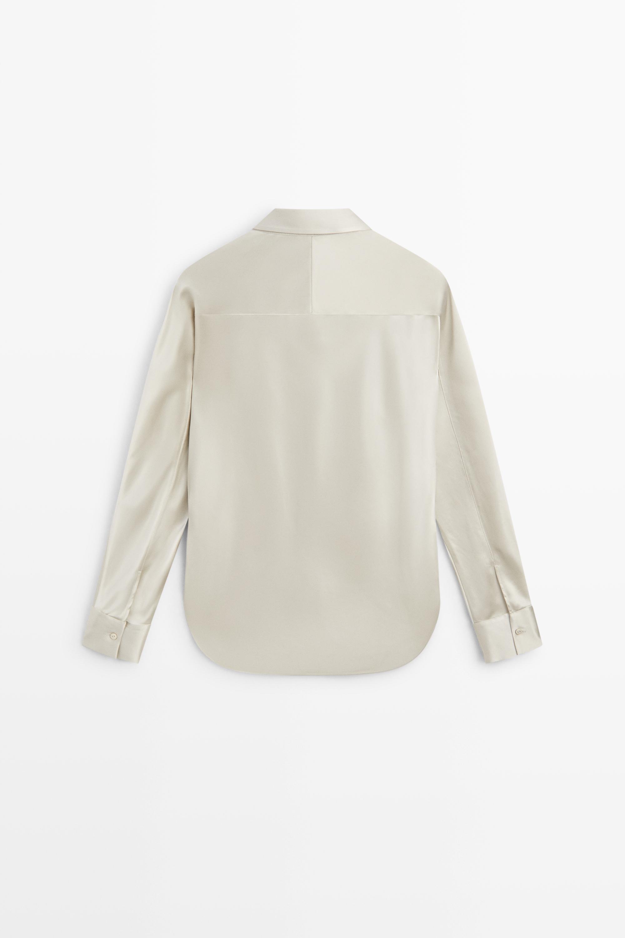 Flowing satin shirt — SILVER