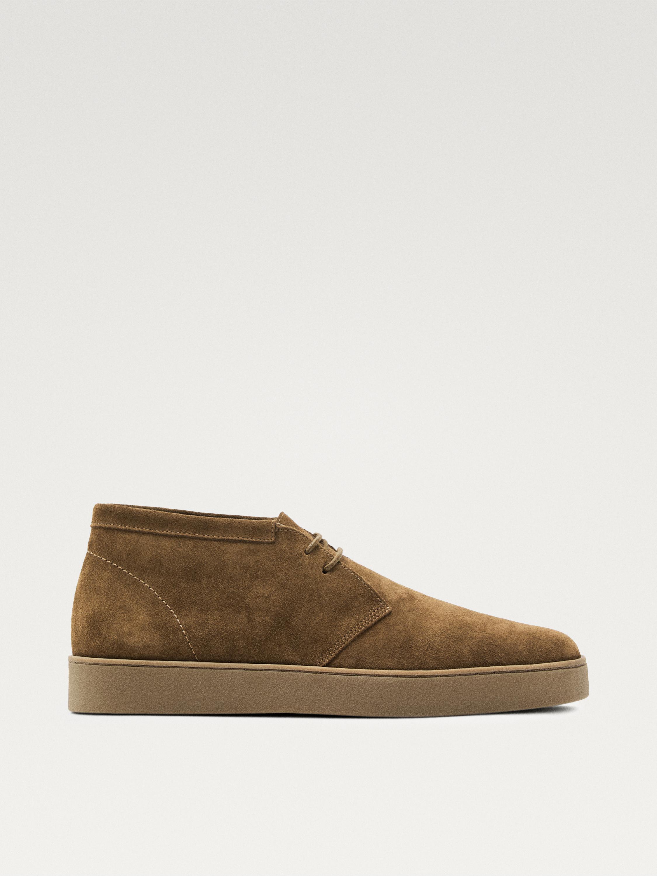 Soft split suede ankle boots