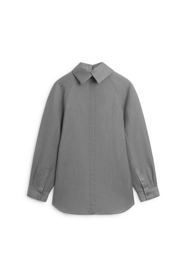 Voluminous wool-silk blend blouse - LIMITED EDITION — GREY 7