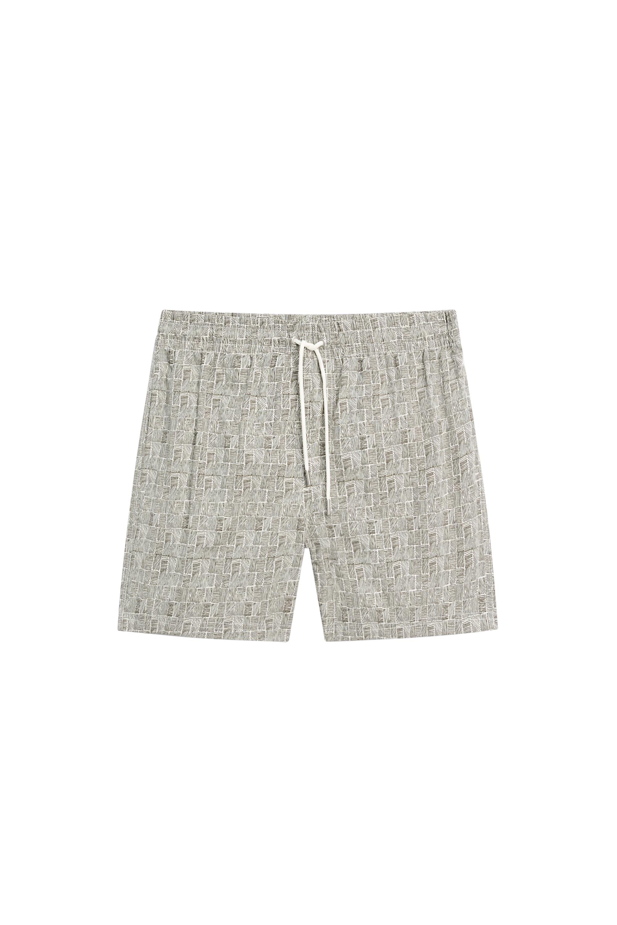 Printed swimming trunks — KHAKI