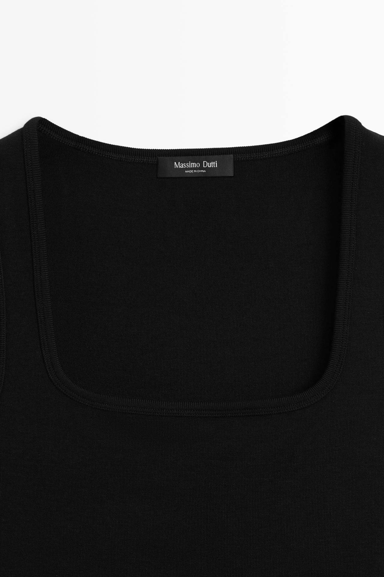 Square Neck Top — BLACK