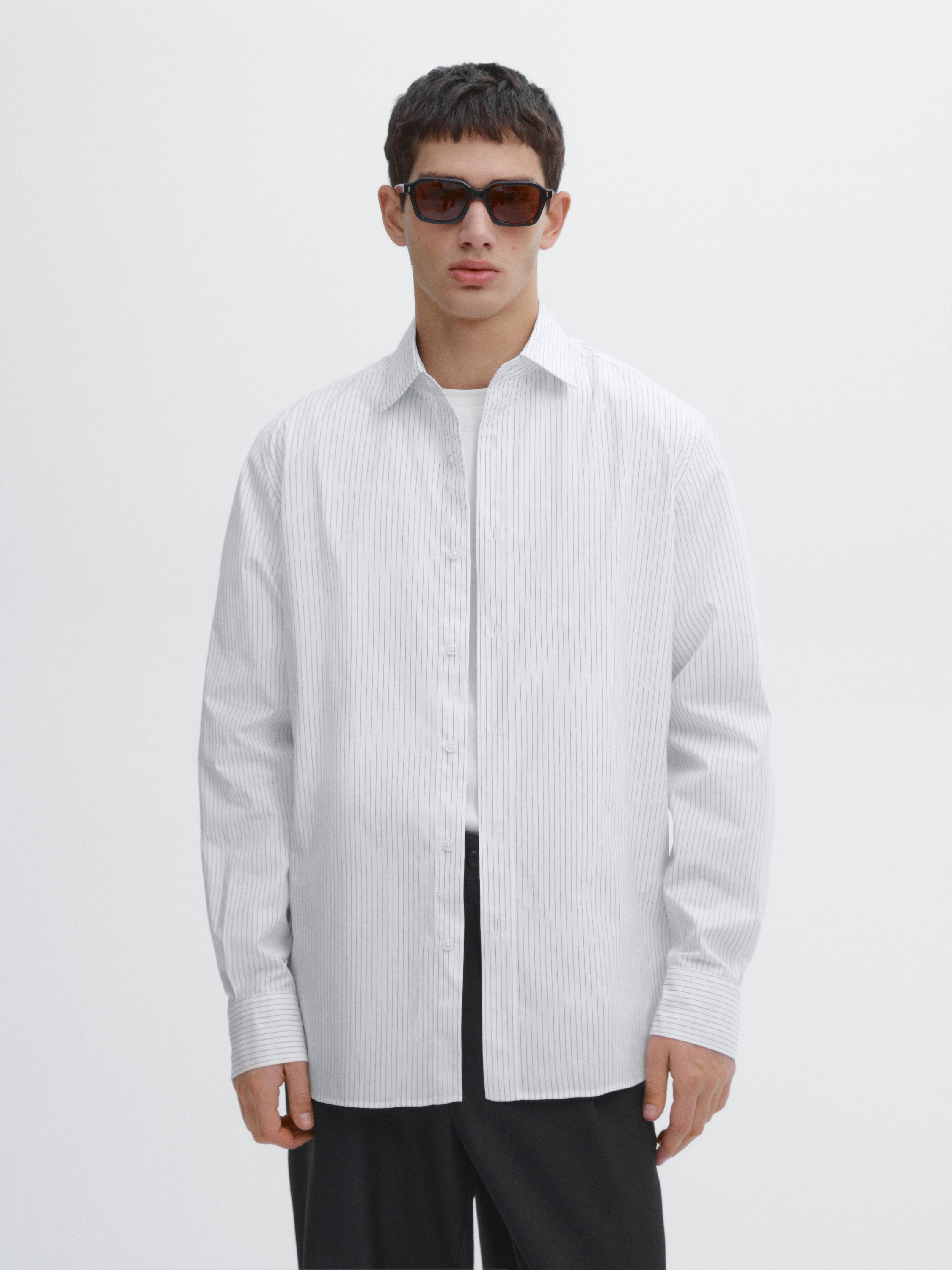 Chemise regular fit en popeline 100 % coton