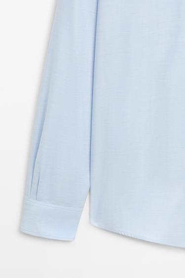 Regular fit cotton blend shirt — Sky blue 7
