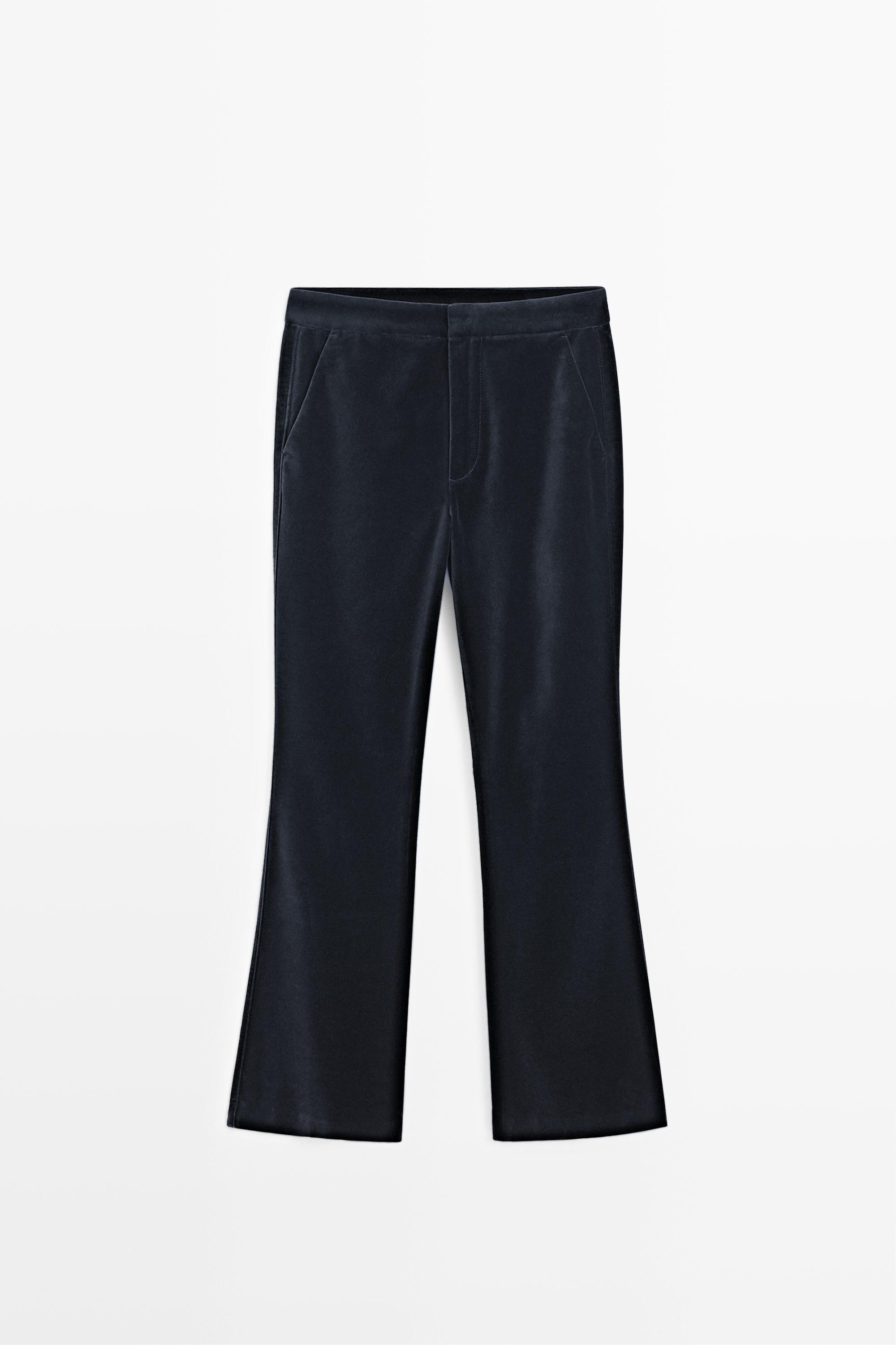 Pantalón skinny flare fit de terciopelo
