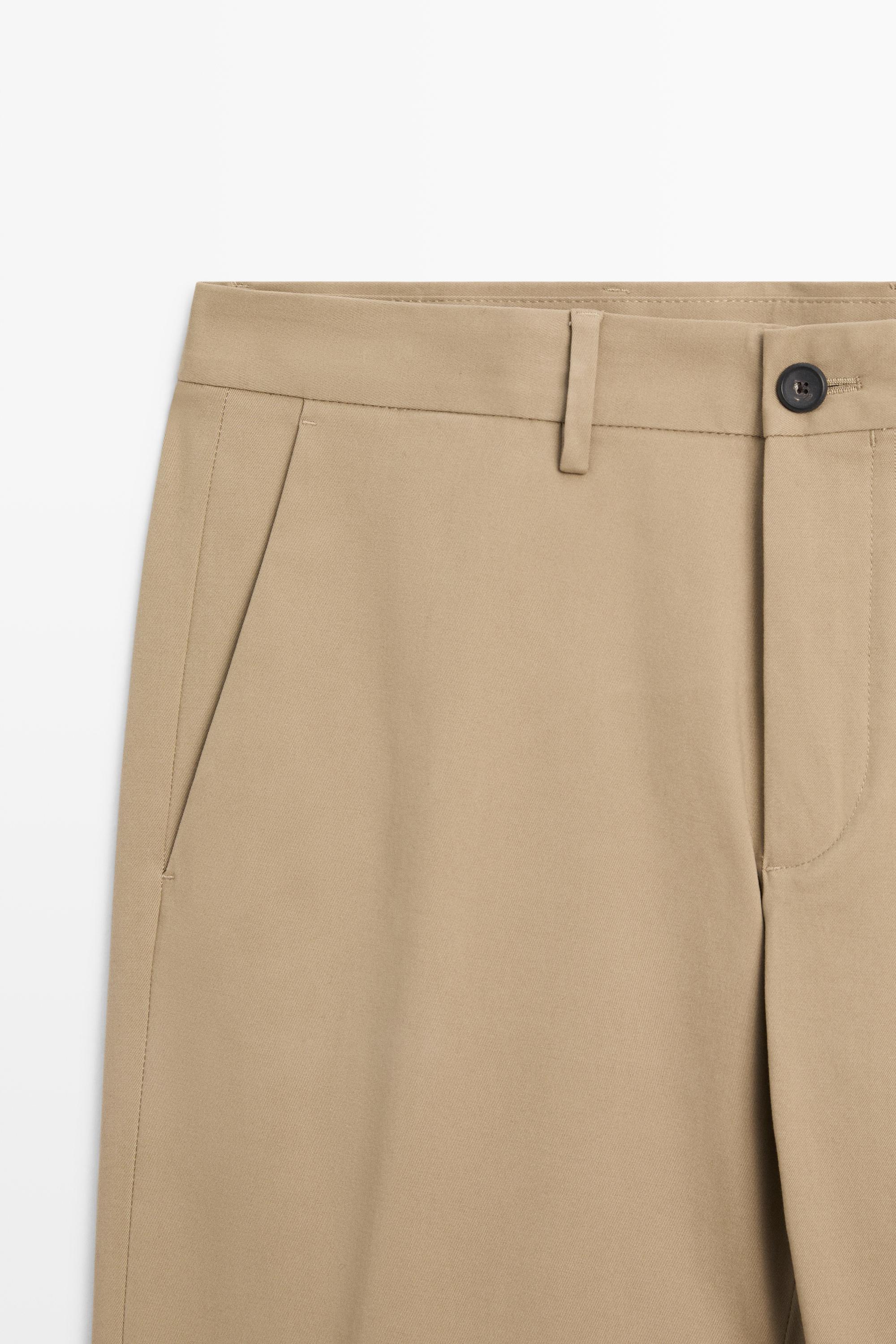 Cotton blend slim fit pants — OCHRE