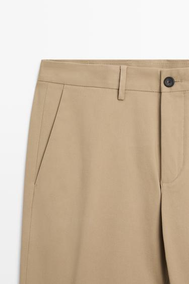 Cotton blend slim fit pants — OCHRE 9