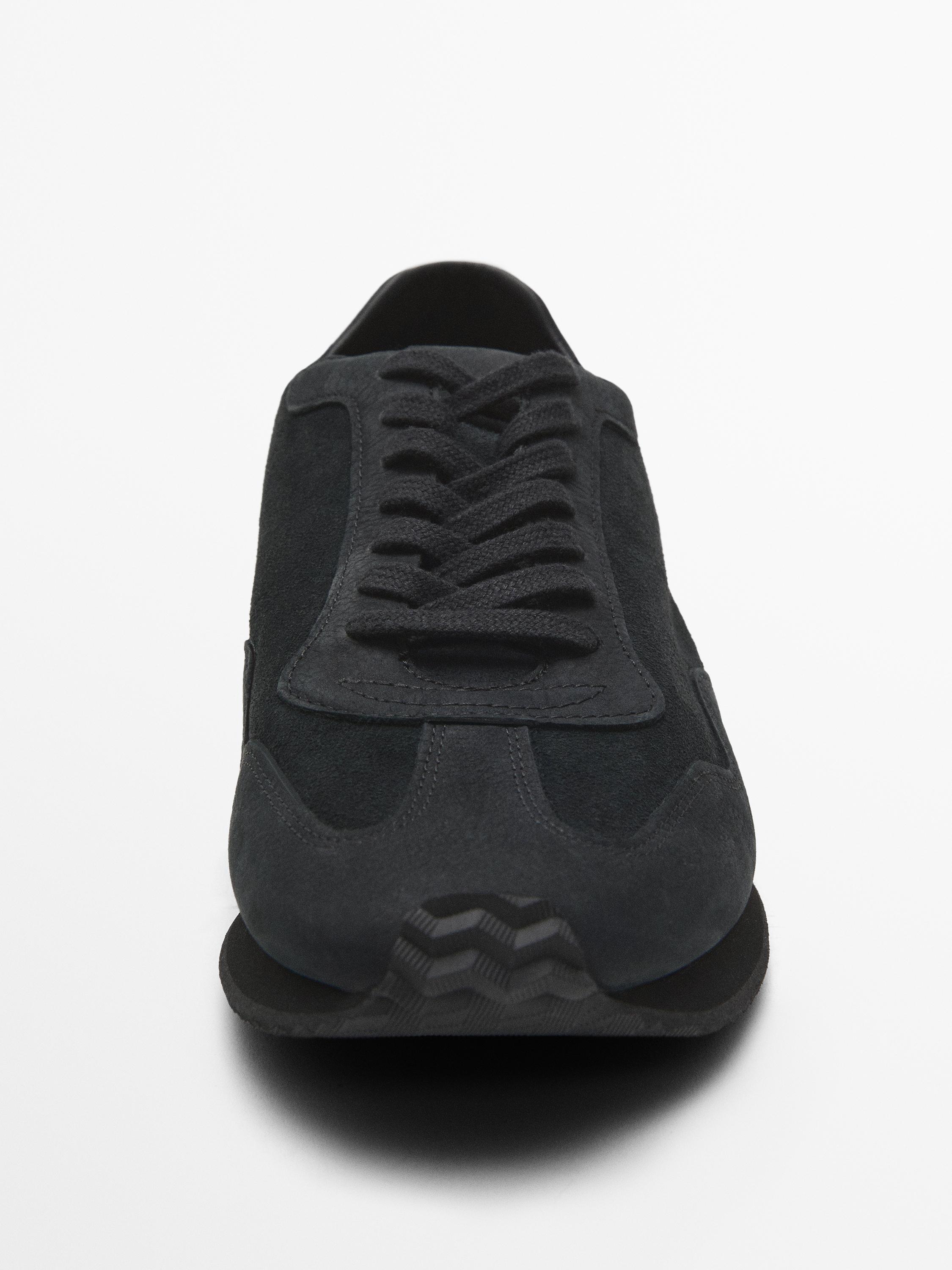 Contrast nubuck trainers