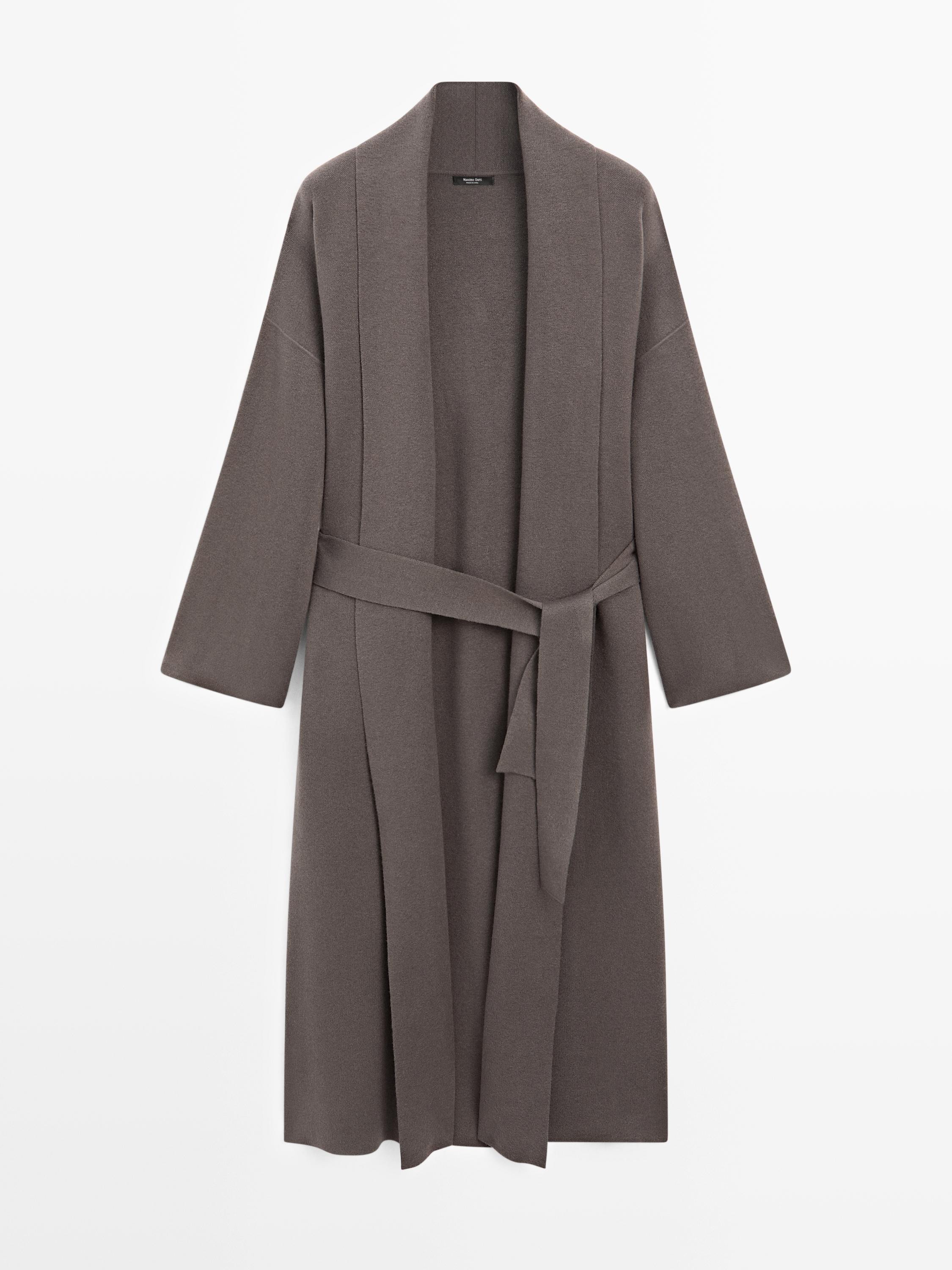 كارديغان محاك طويل بمفصل بربطة