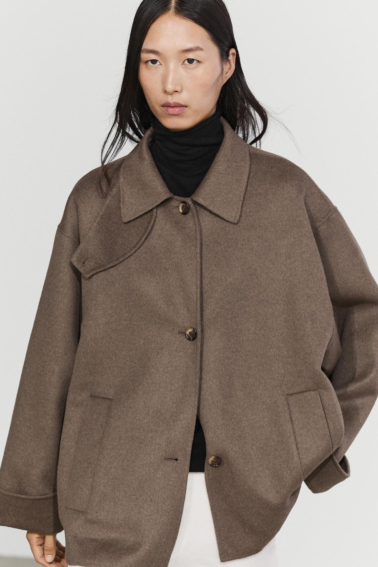 Wool-blend trench coat — MOLE BROWN