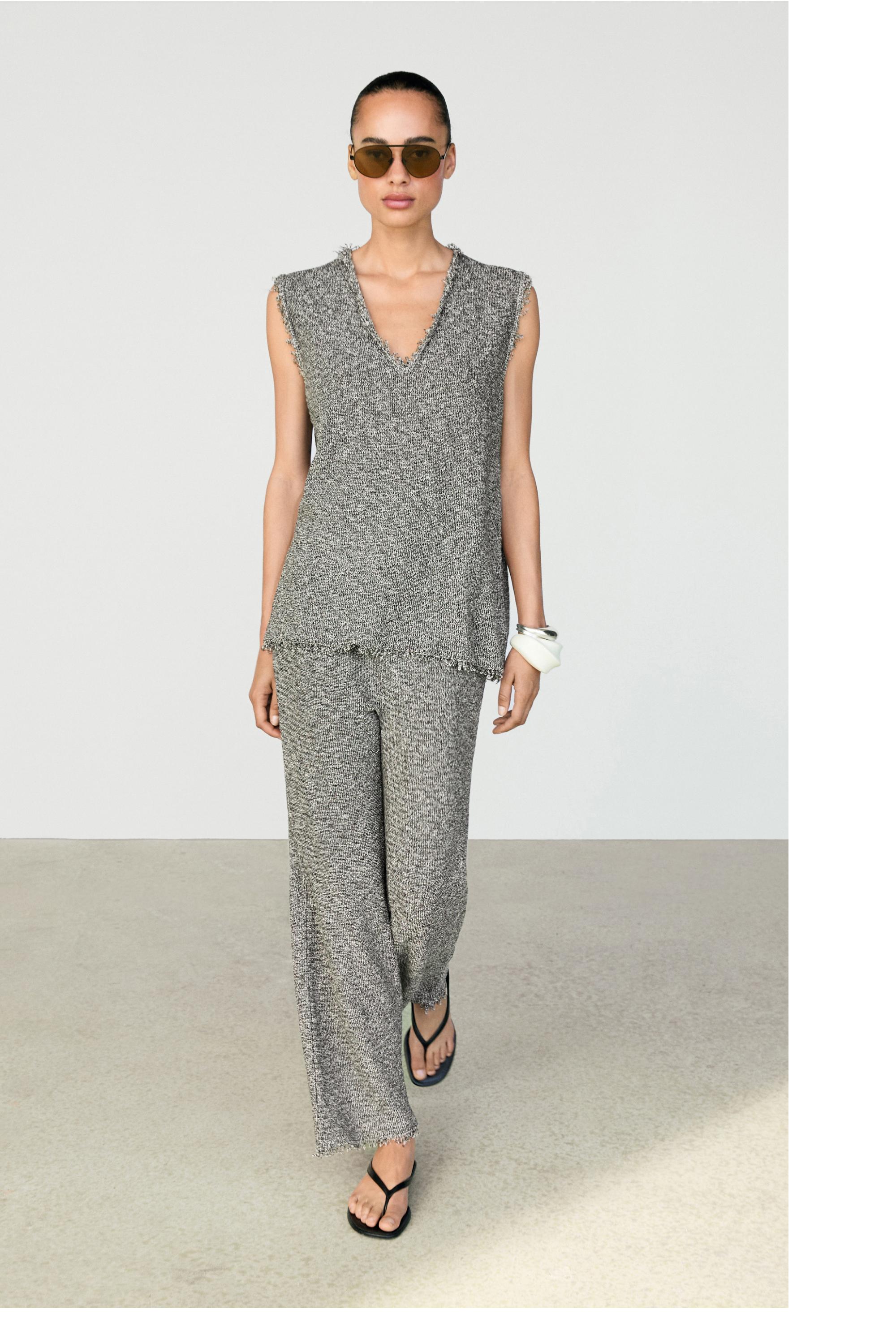 Flowing speckled pants for a total look — GREY MARL