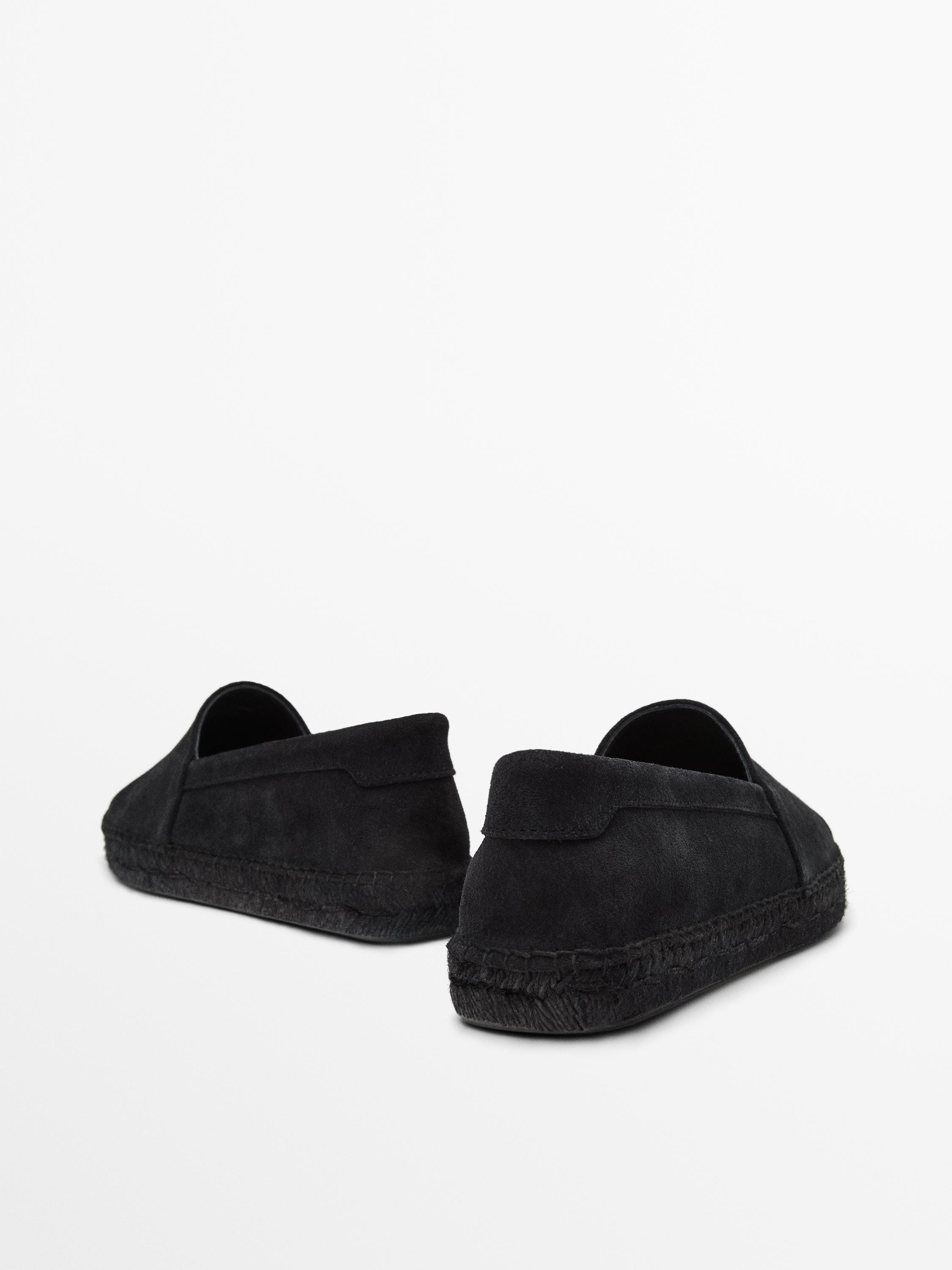 Plain split suede espadrilles